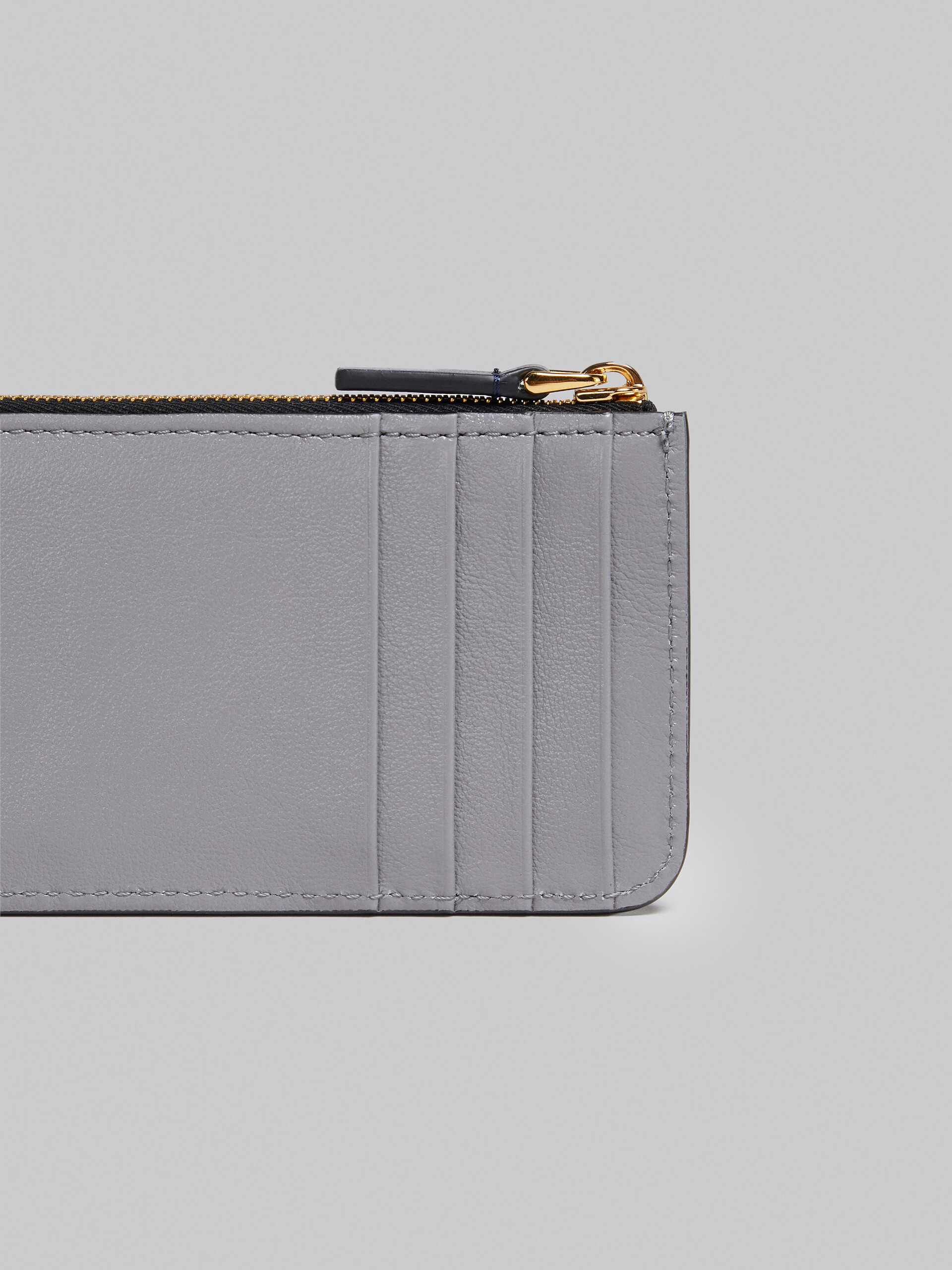 Grey and blue leather card case - Wallets - Image 4