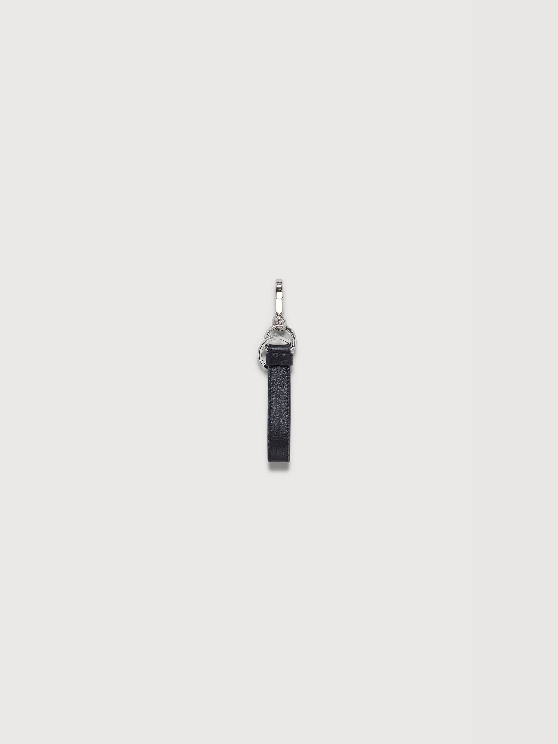 Black leather keyring with Marni Mending embroidery - Key Rings - Image 2