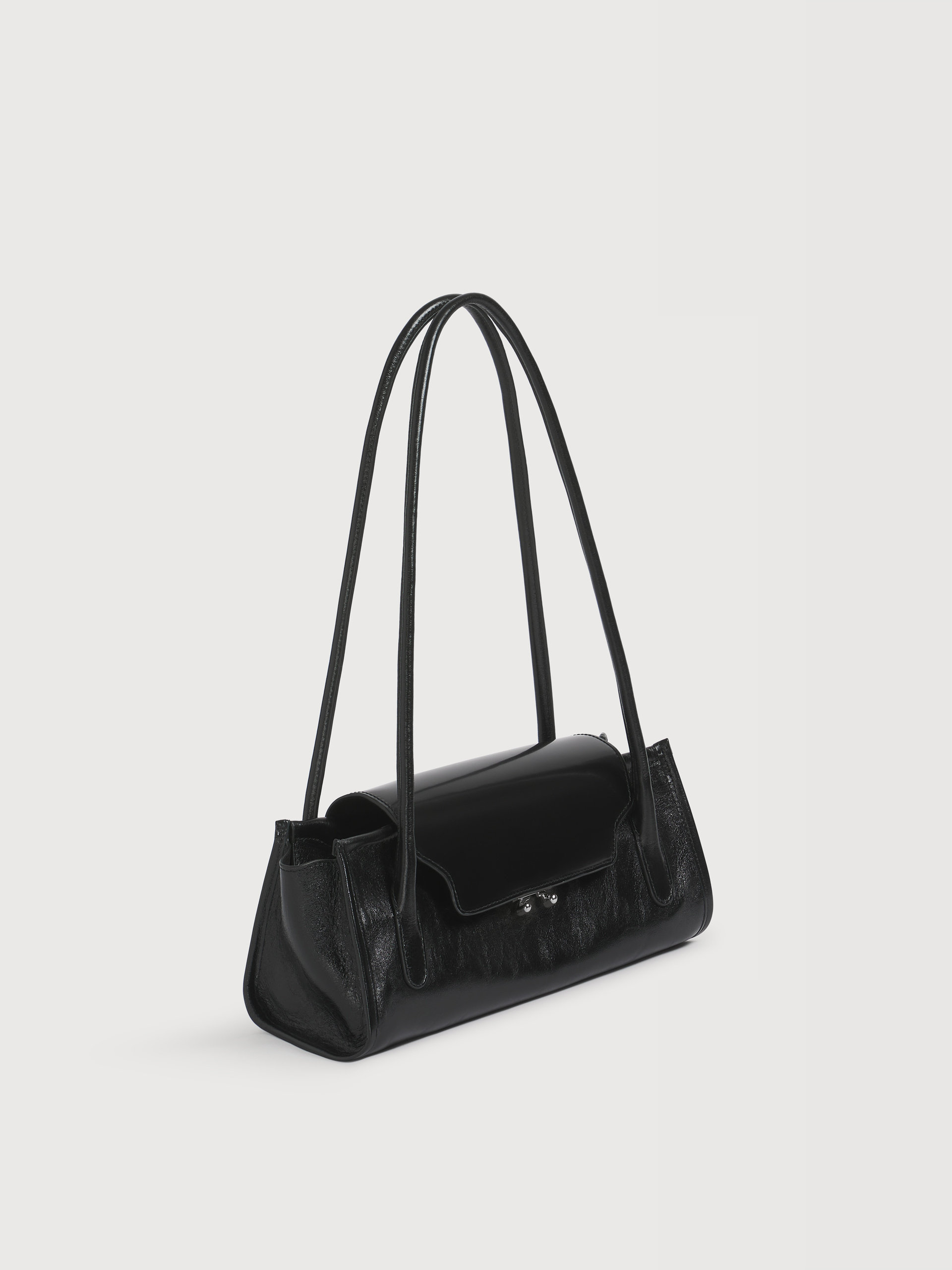 Sac Trunkette en cuir noir - Sacs port&eacute;s &eacute;paule - Image 2