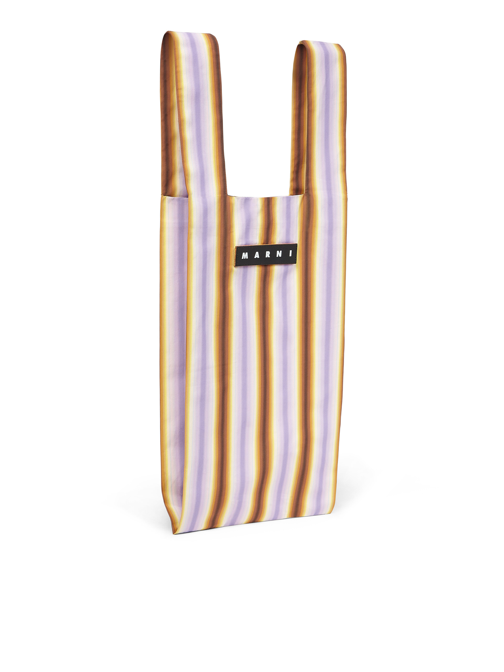 MARNI MARKET cotton shopping bag with pink and orange stripes - Shopping Bags - Image 2