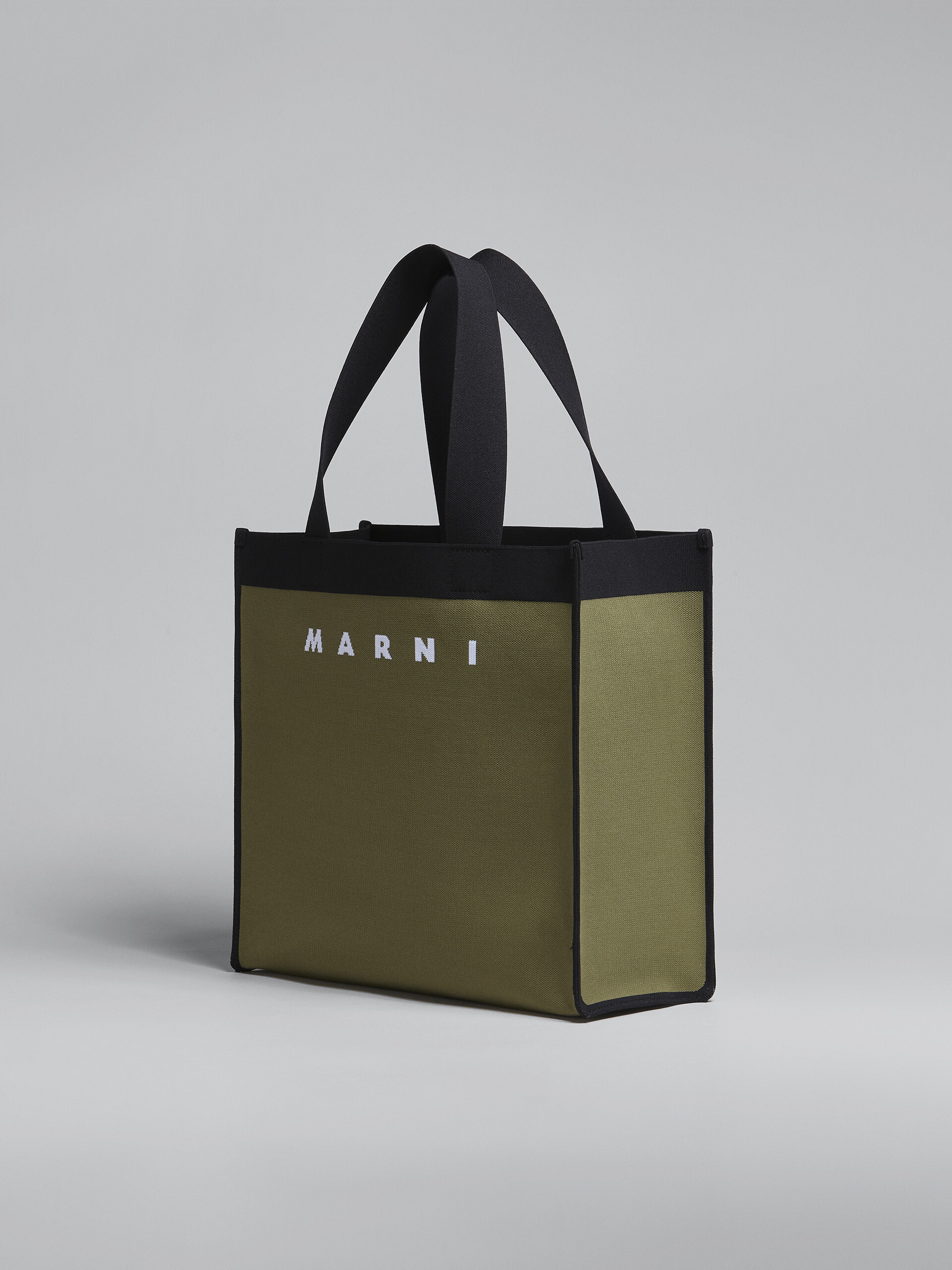 Green and black jacquard shopping bag - Shopping Bags - Image 3