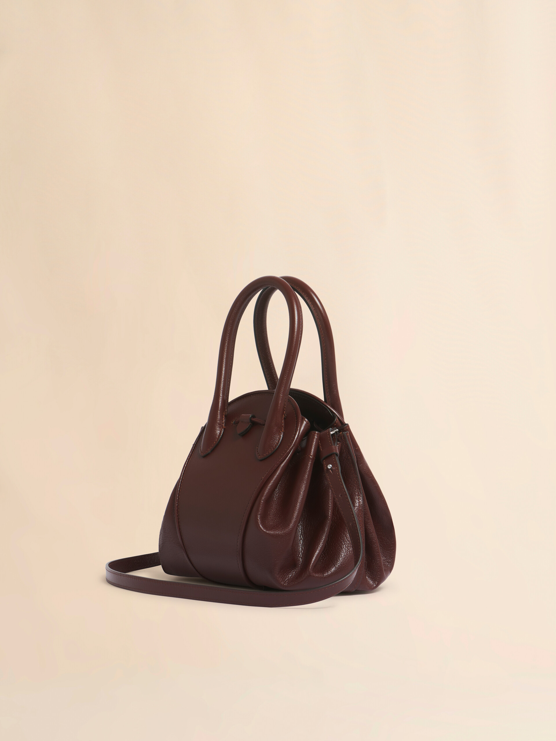 Black leather Tulipea small handbag - Shoulder Bags - Image 3