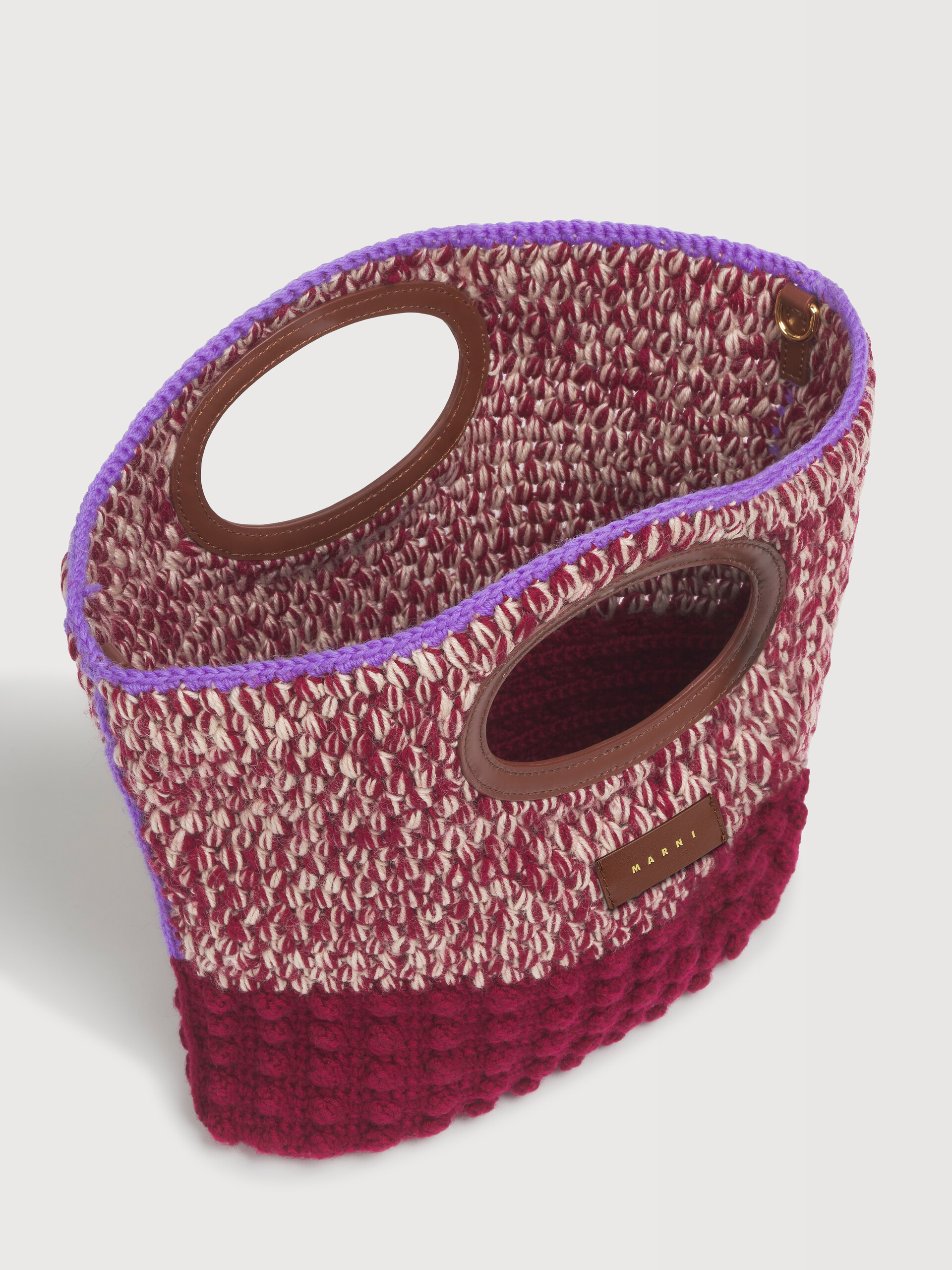 Red wool Knotty crochet clutch - Handbags - Image 4