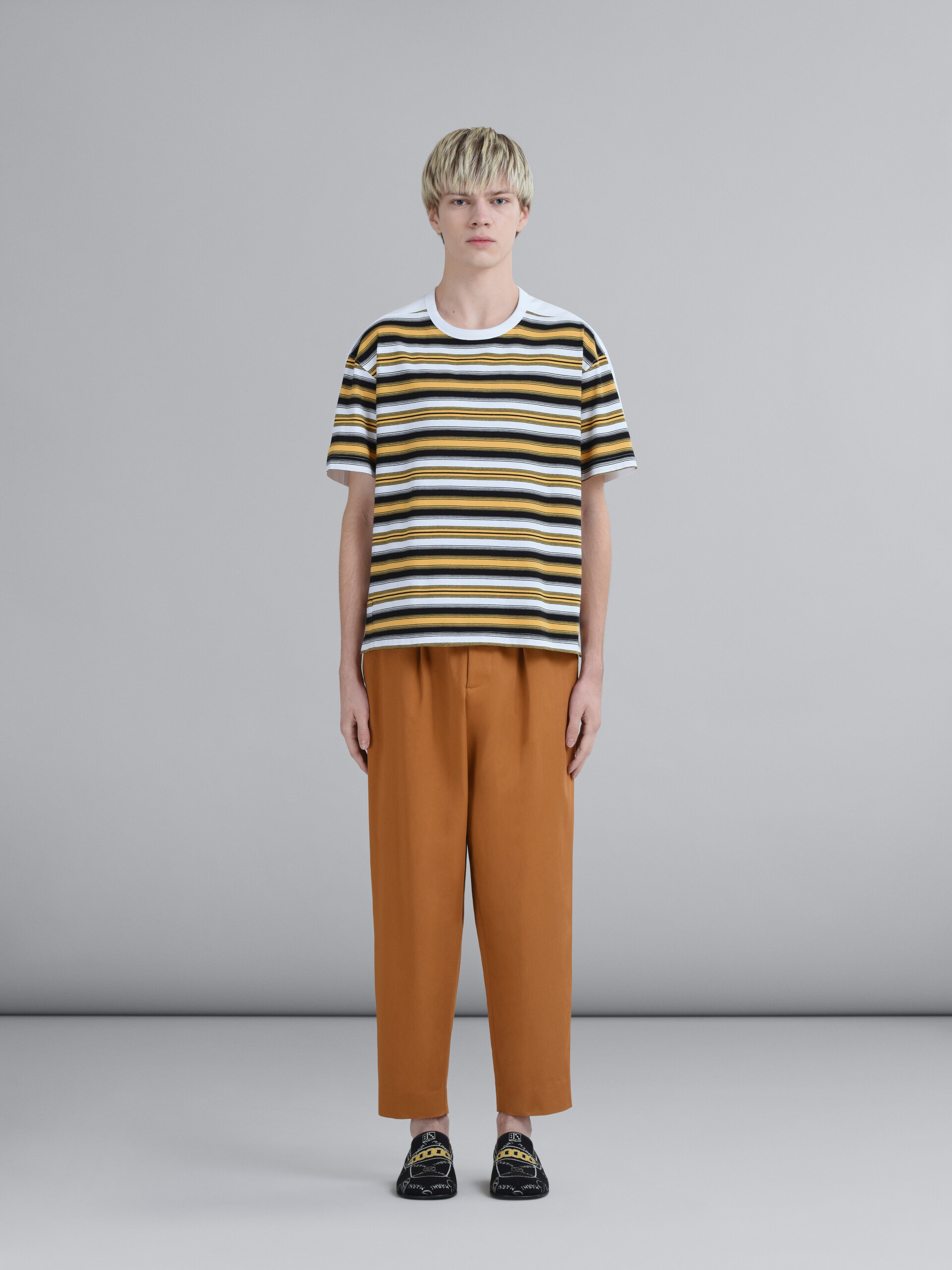 Brown cotton gabardine pants - Pants - Image 2