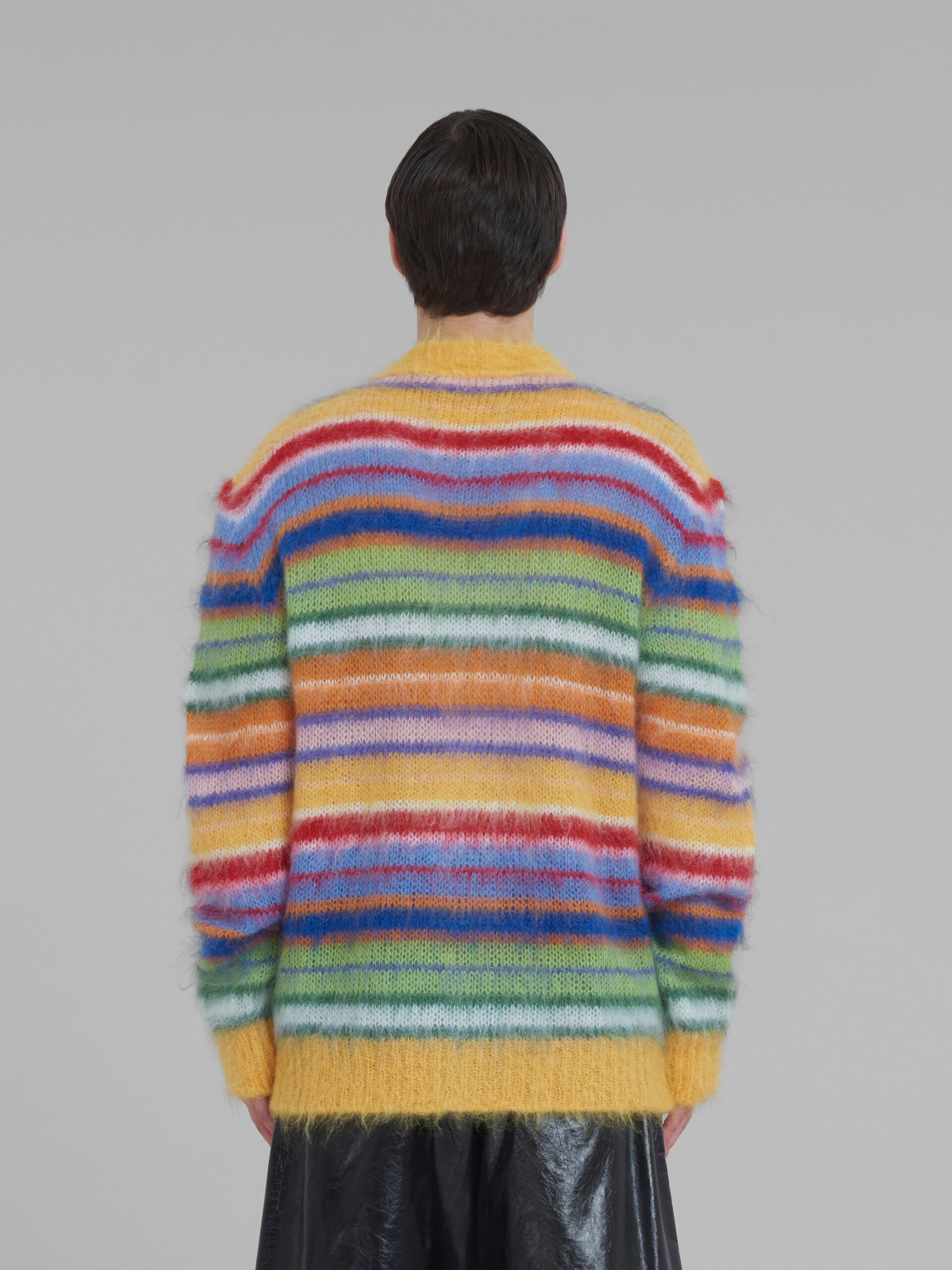 Multicoloured striped mohair cardigan - Pullovers - Image 3