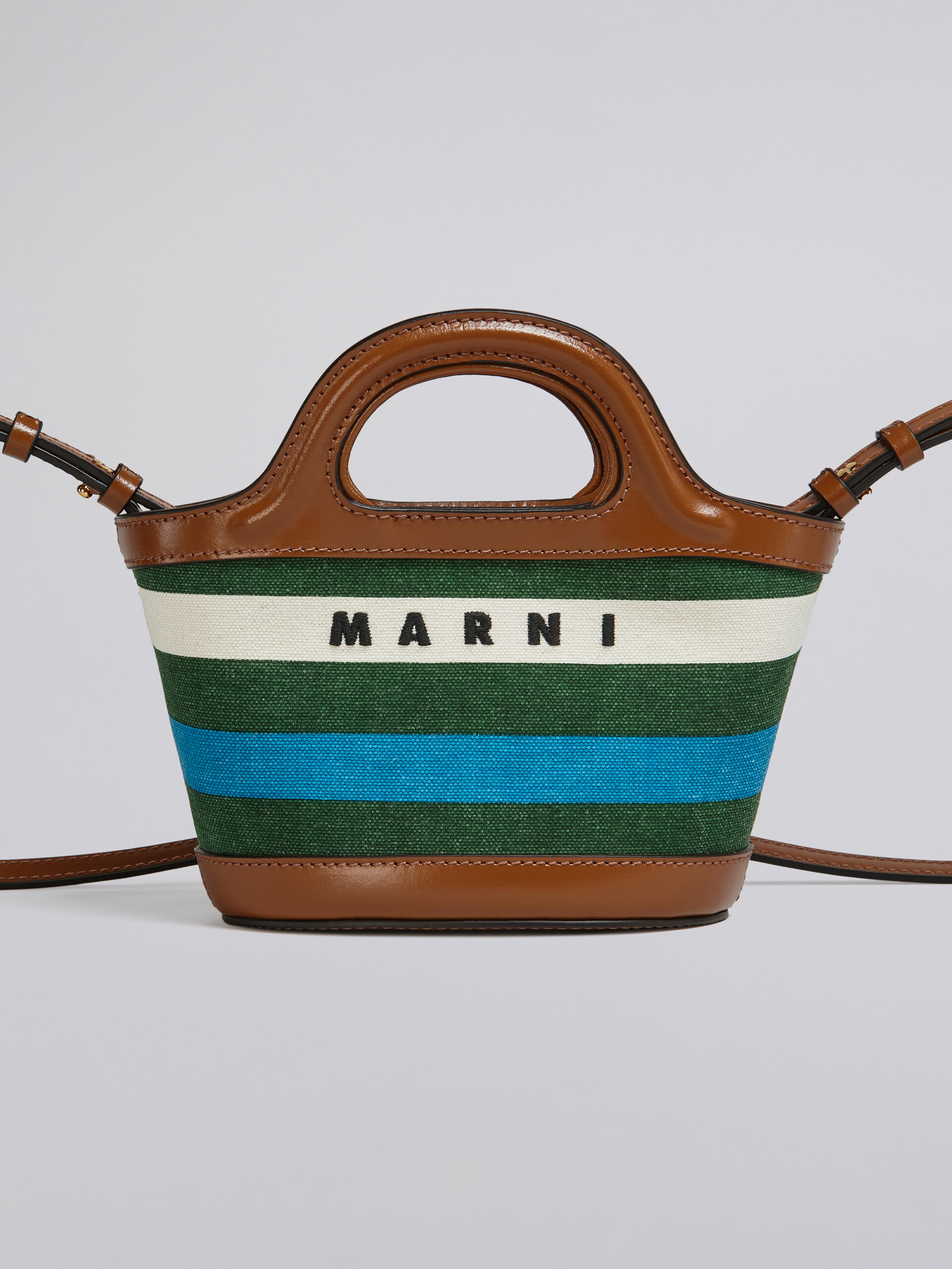 TROPICALIA micro bag in leather and striped canvas - Handbag - Image 5