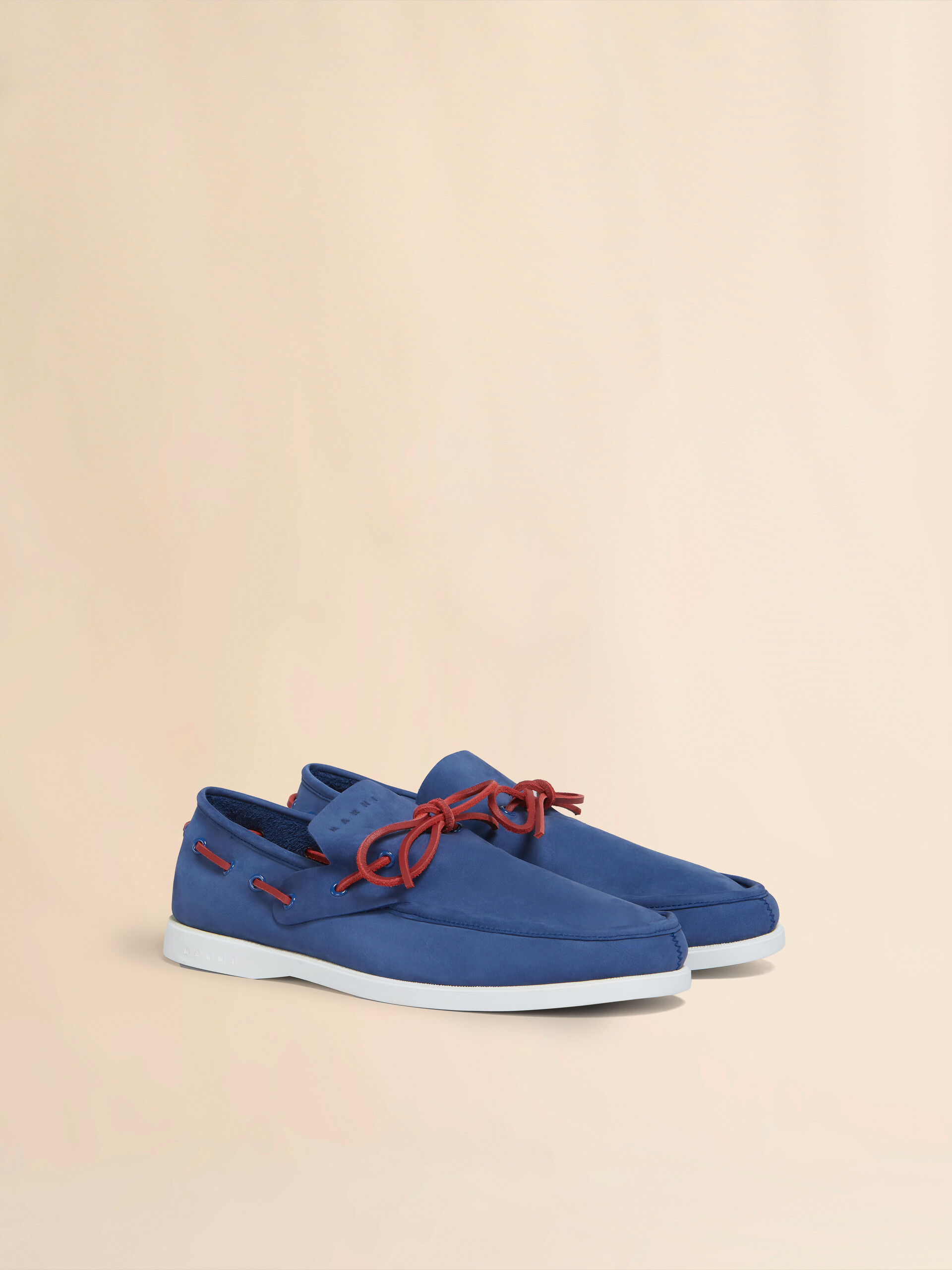 Blue nubuck boat loafer - Lace-ups - Image 2