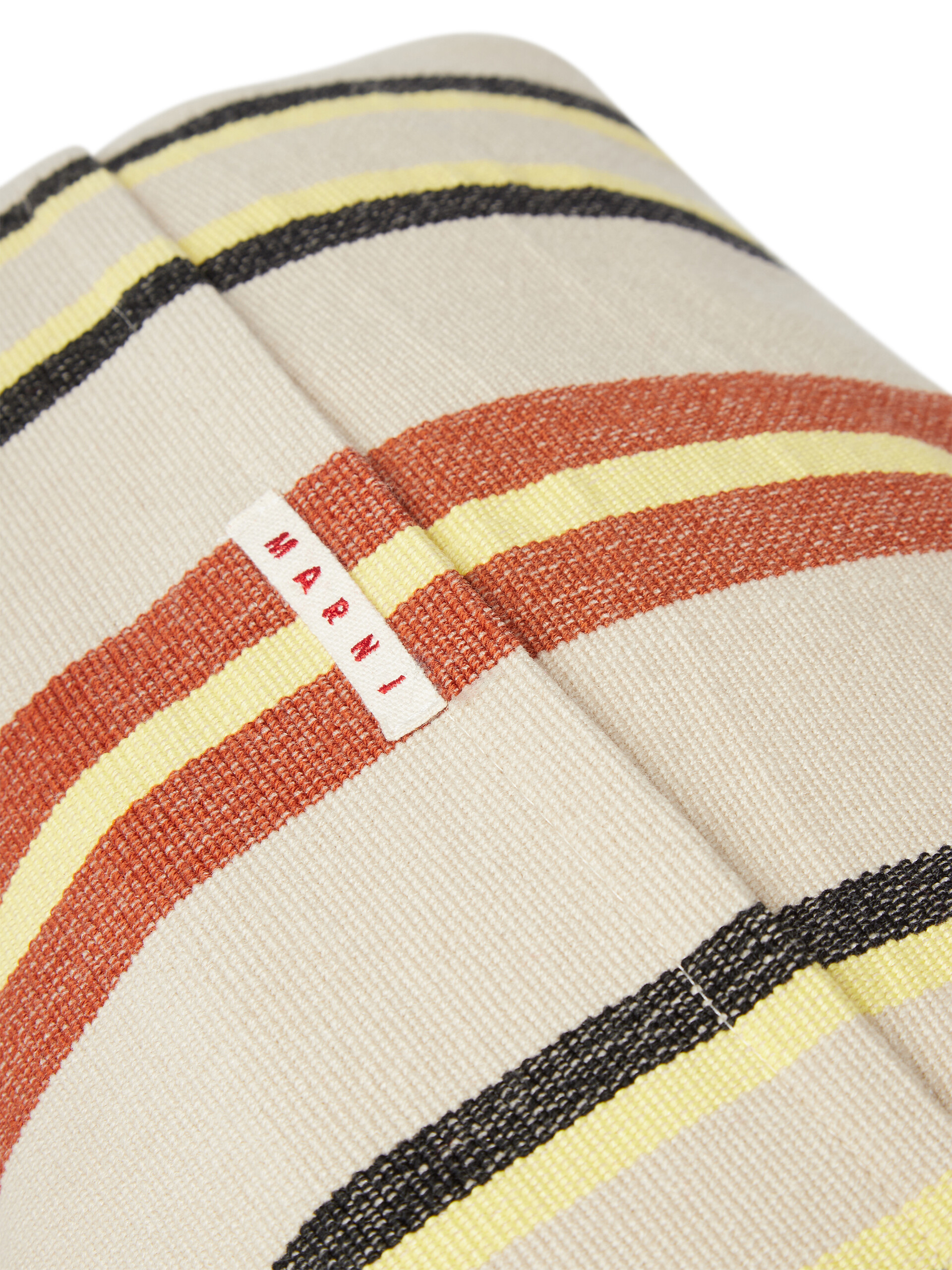 MARNI MARKET rectangular pillow cover in polyester with beige yellow and black vertical stripes - Furniture - Image 3