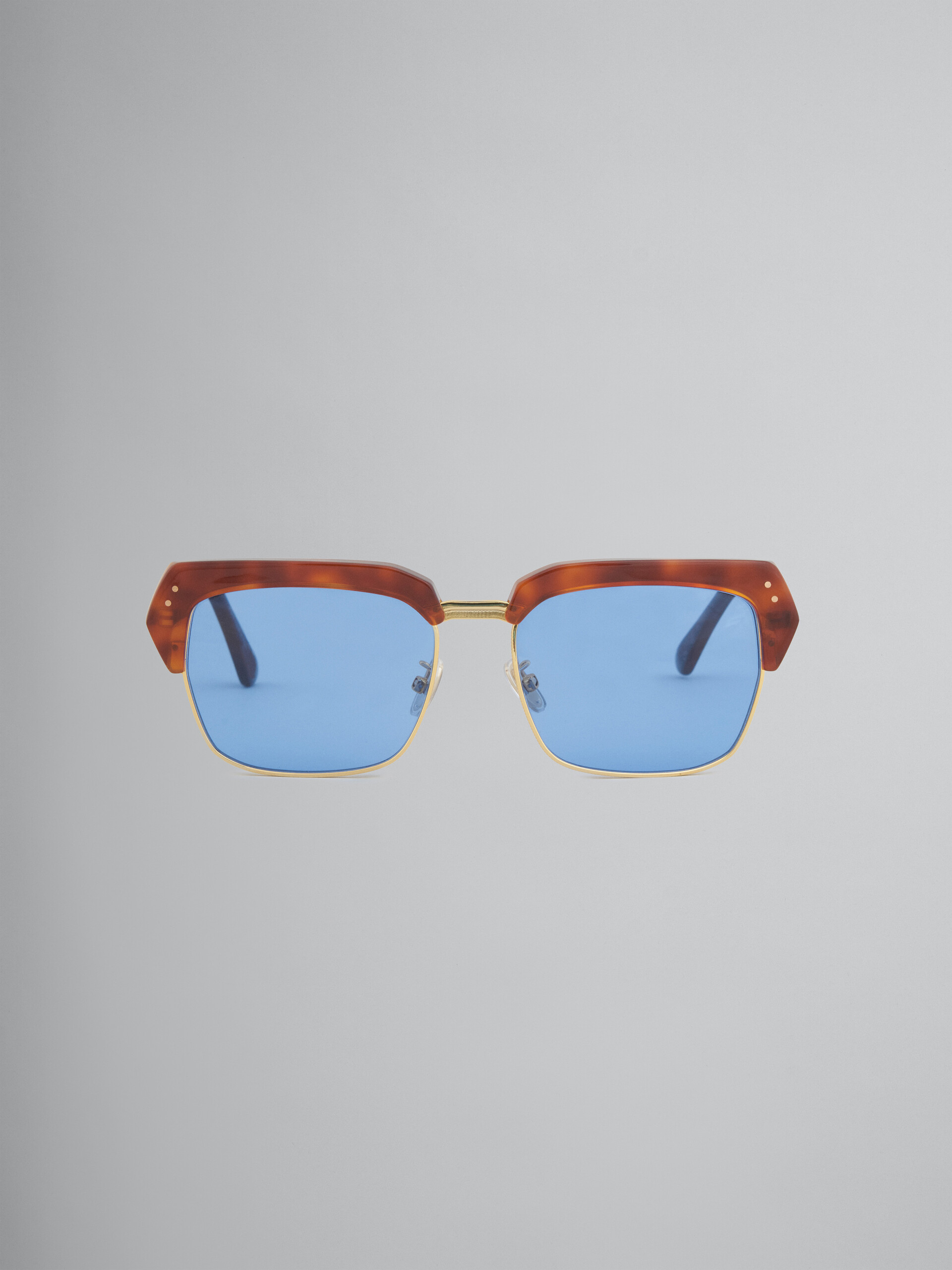 Gafas de sol THREE GORGES de metal y acetato azul - óptica - Image 1