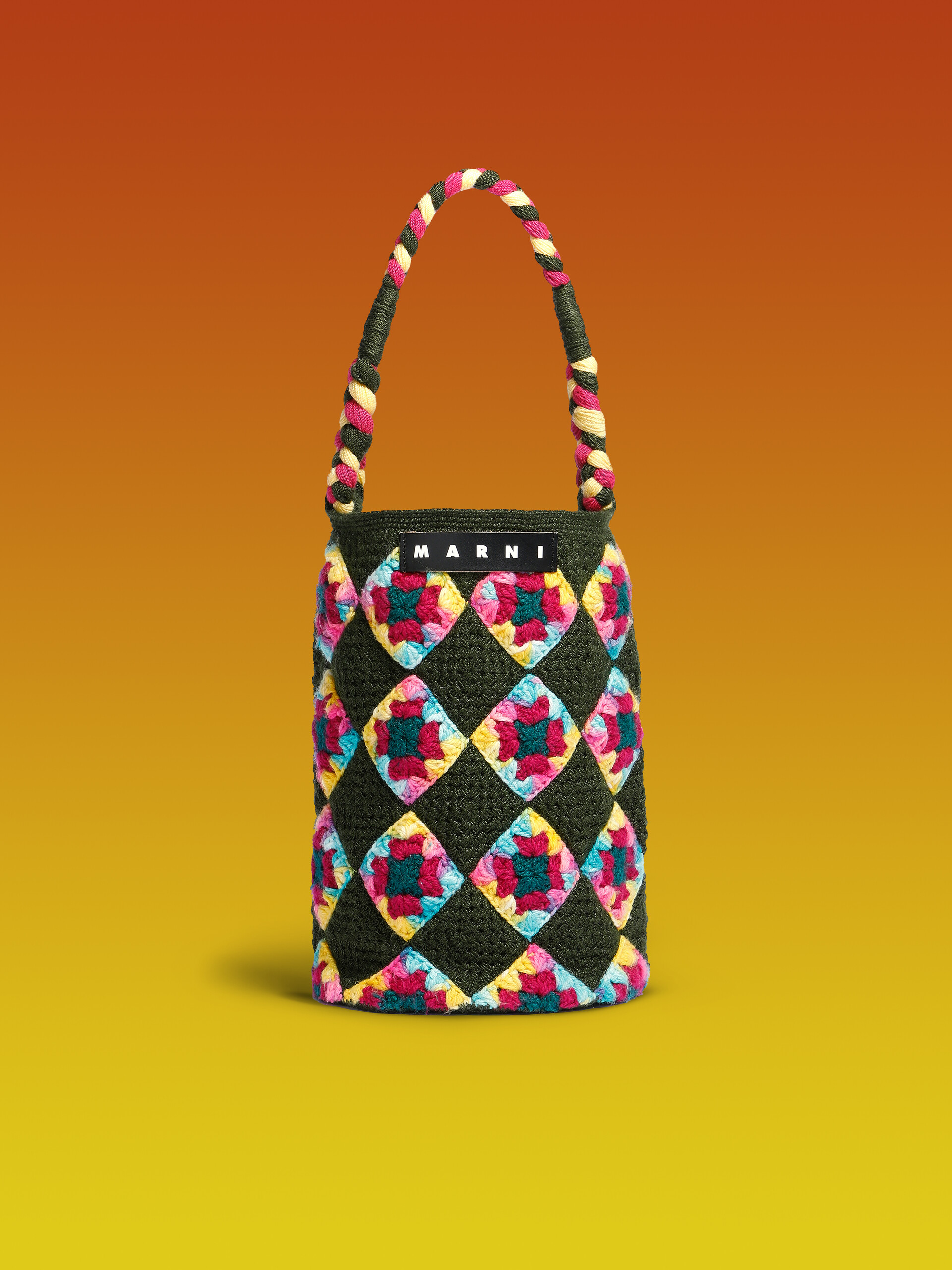 Large green Marni Market multicoloured crochet bag - Shopping Bags - Image 1