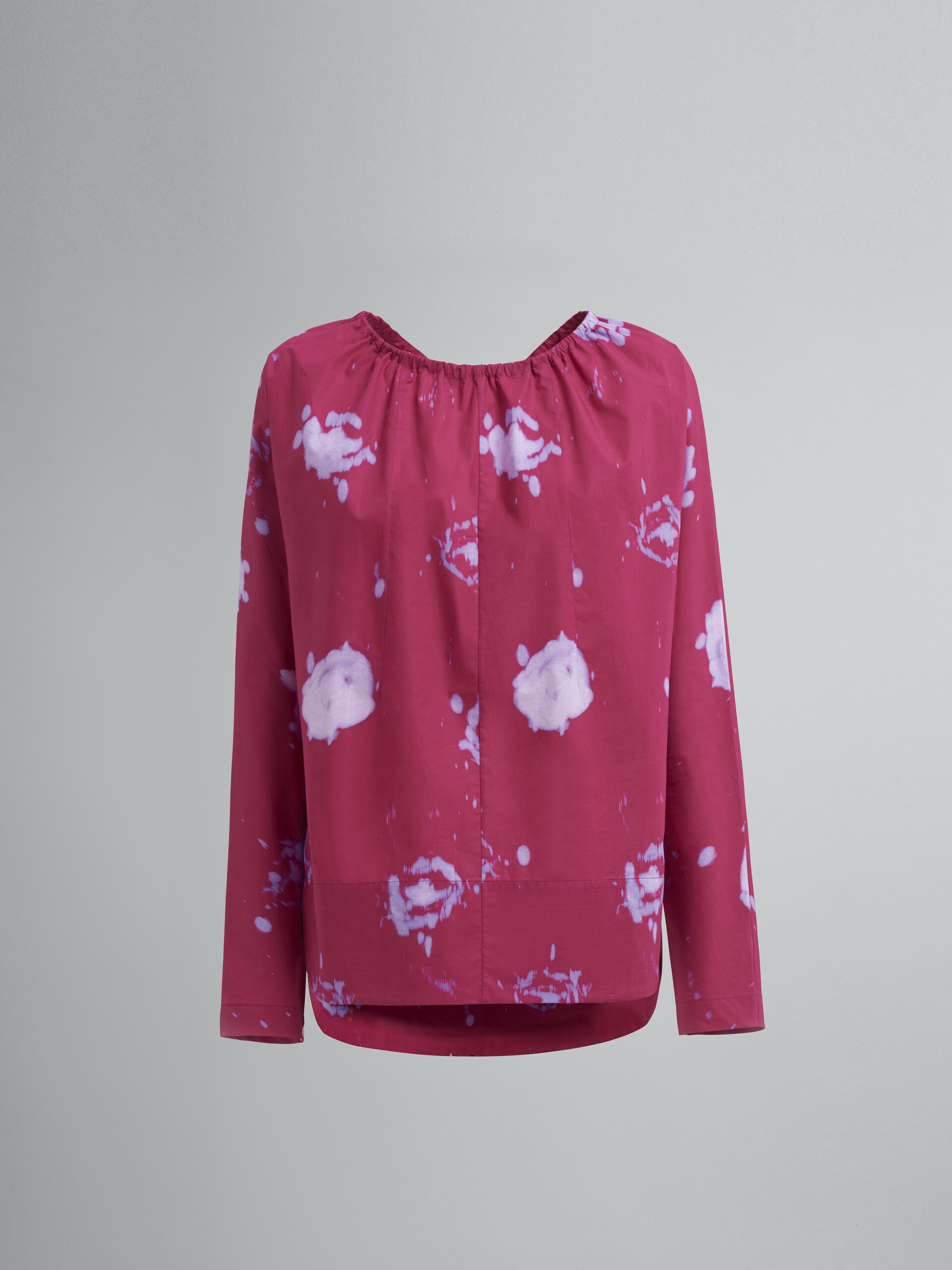 Faded Roses print poplin shirt with laces - Shirts - Image 1