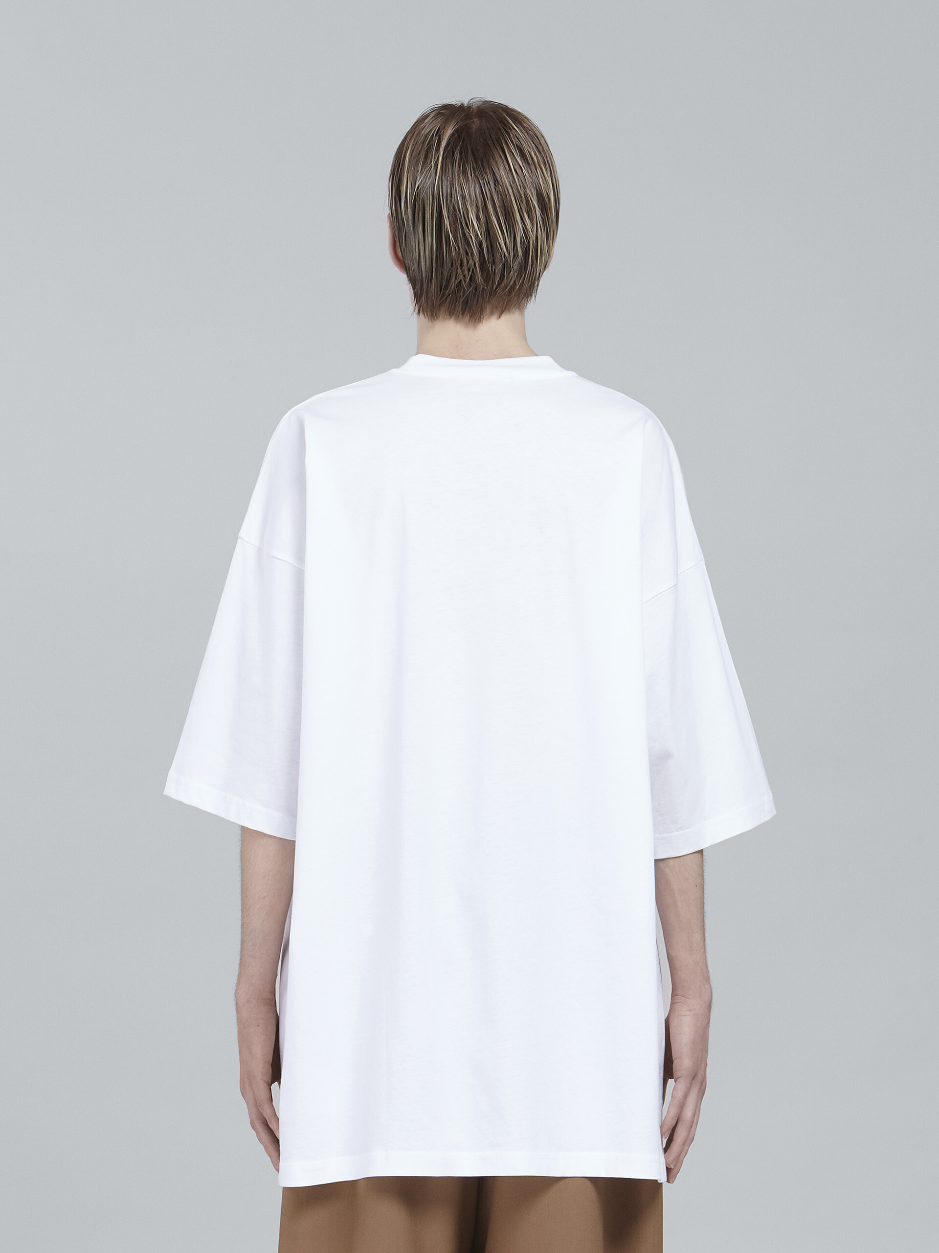 T-shirt oversize en jersey blanc à imprimé Scanned Logo - T-shirts - Image 3