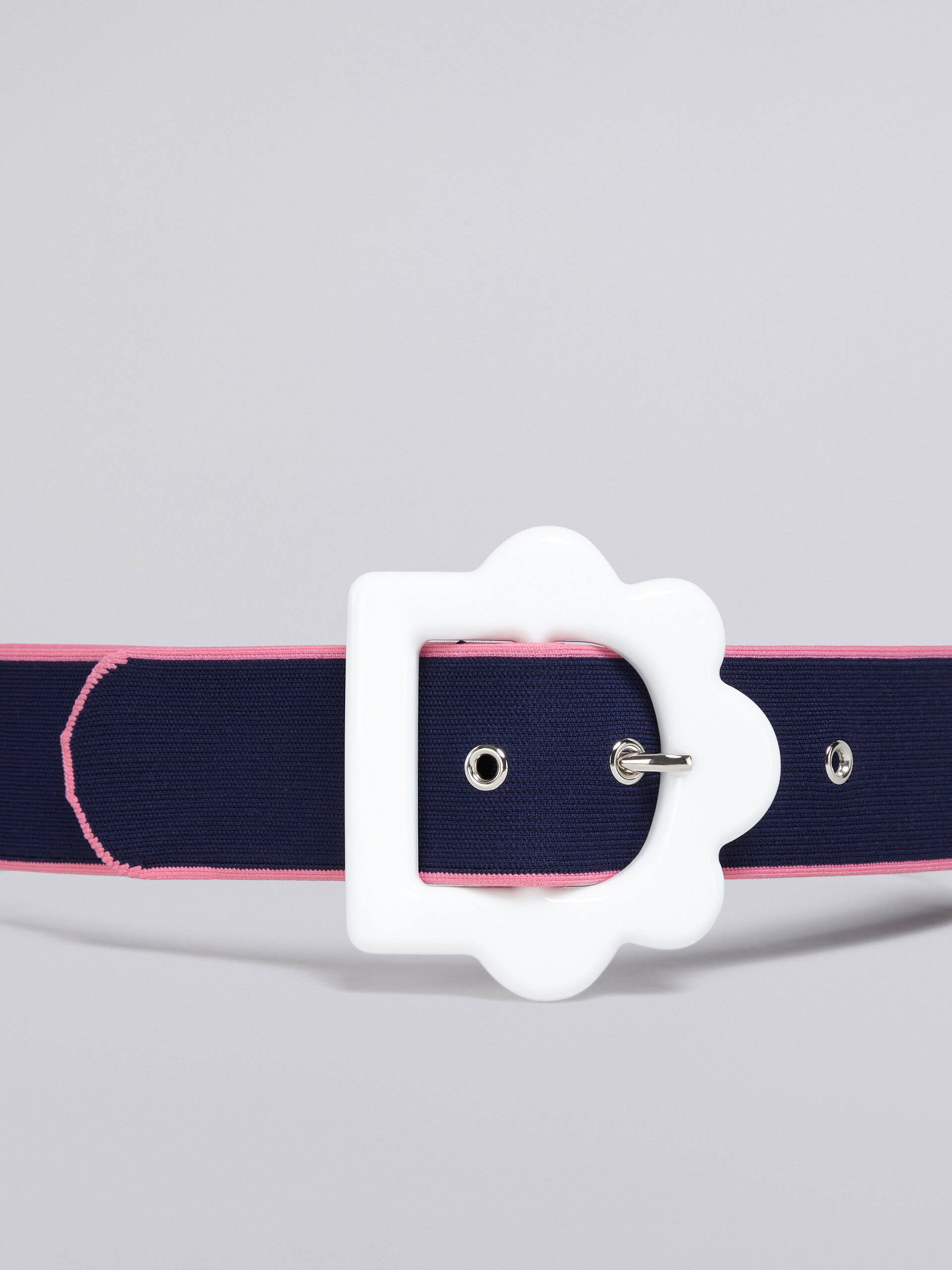 Blue and pink jacquard flower belt - Belts - Image 3