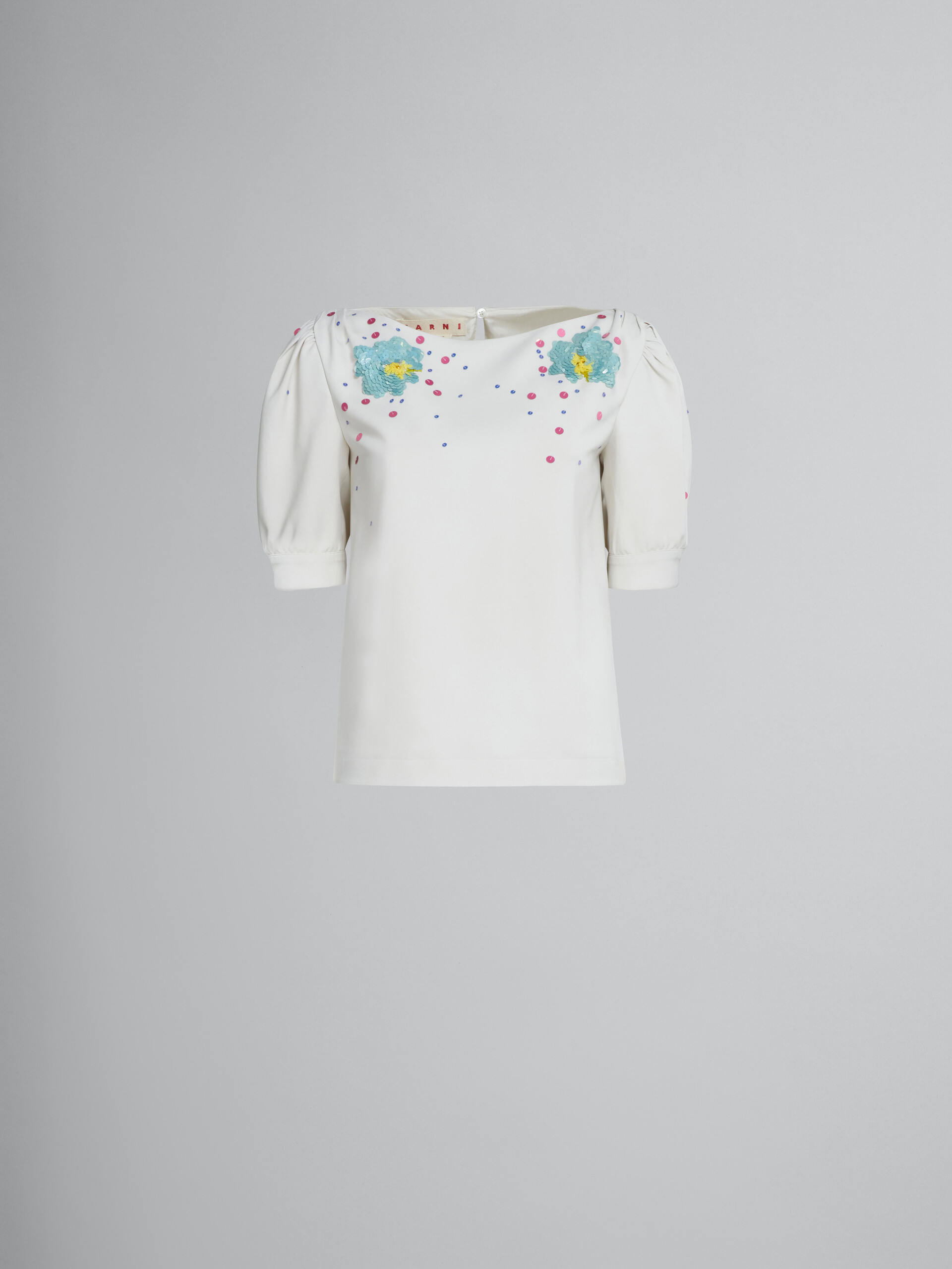 White cady top with sequins - Shirts - Image 1