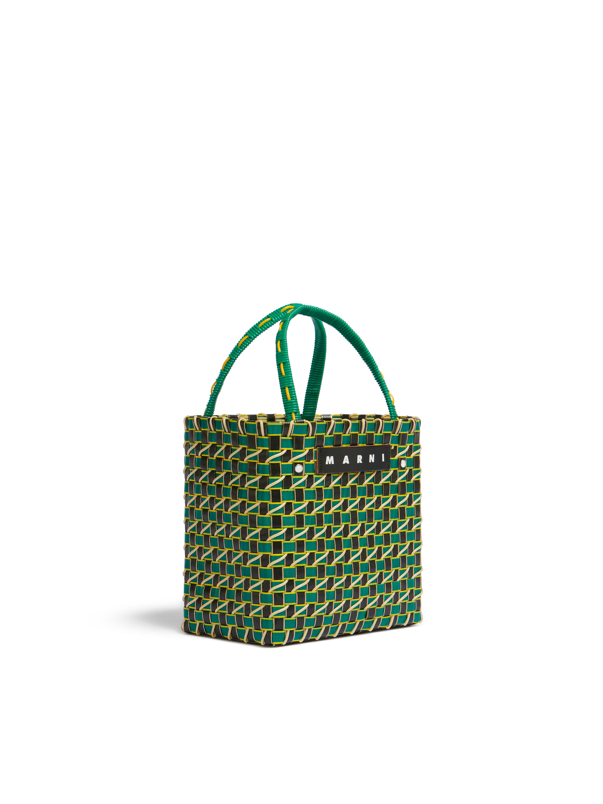 グリーン MARNI MARKET Diagonal Cable ミニ バスケットバッグ