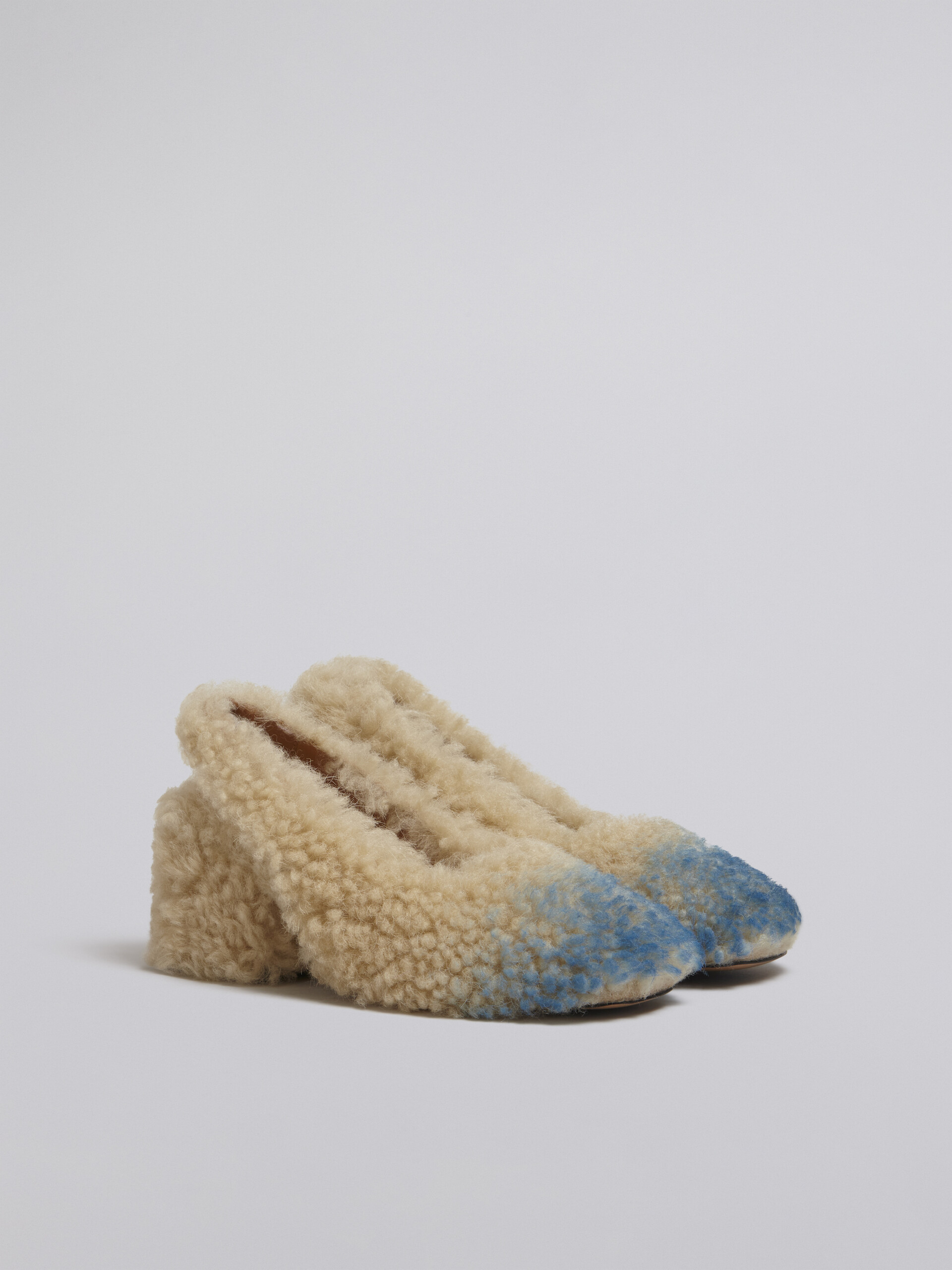 Sheepskin pump with square colourful spray captoe - Sandals - Image 2