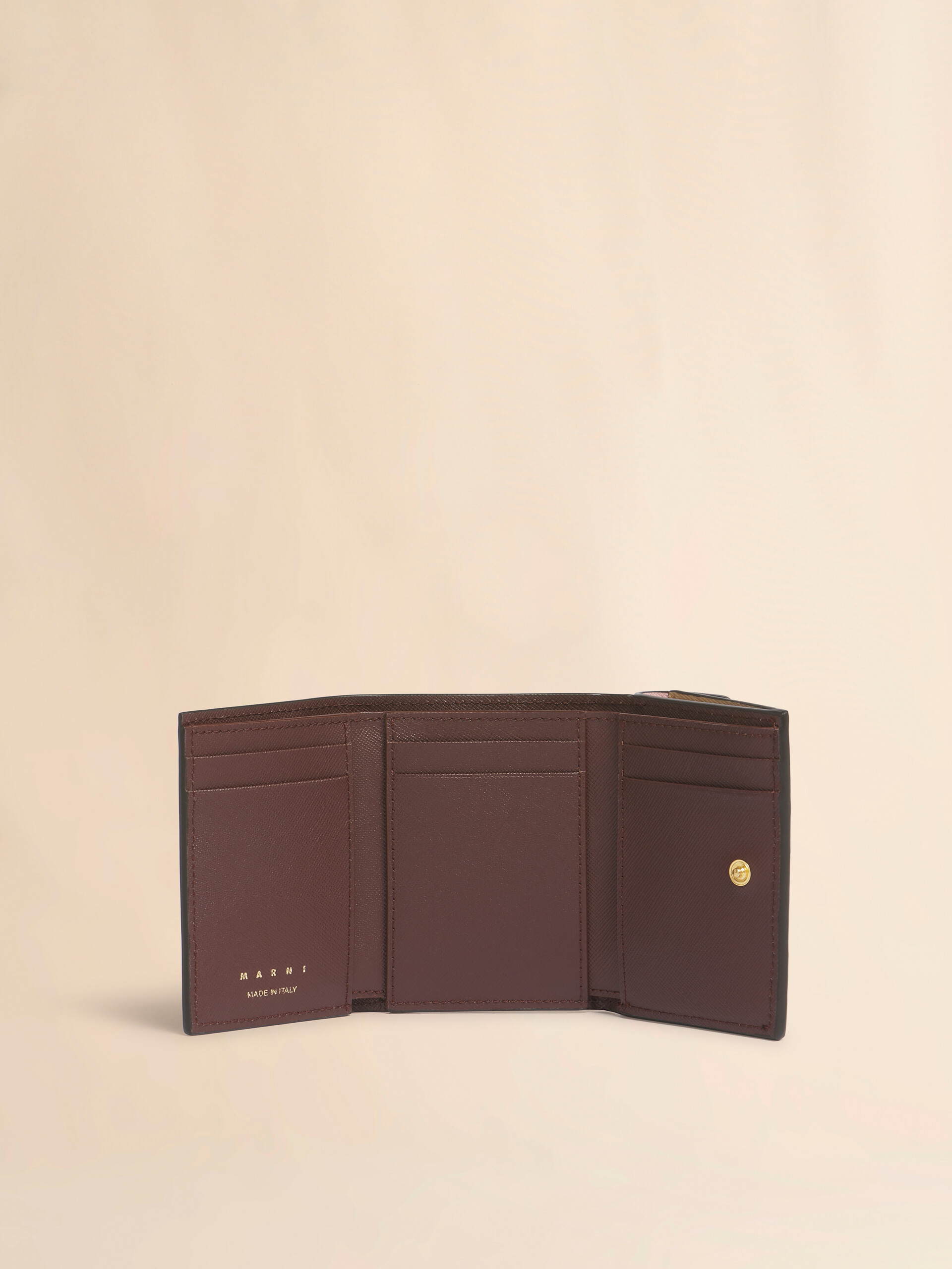 ブルー、ベージュ＆ライトブルー サフィアーノレザー製三つ折りウォレット - 財布 - Image 2