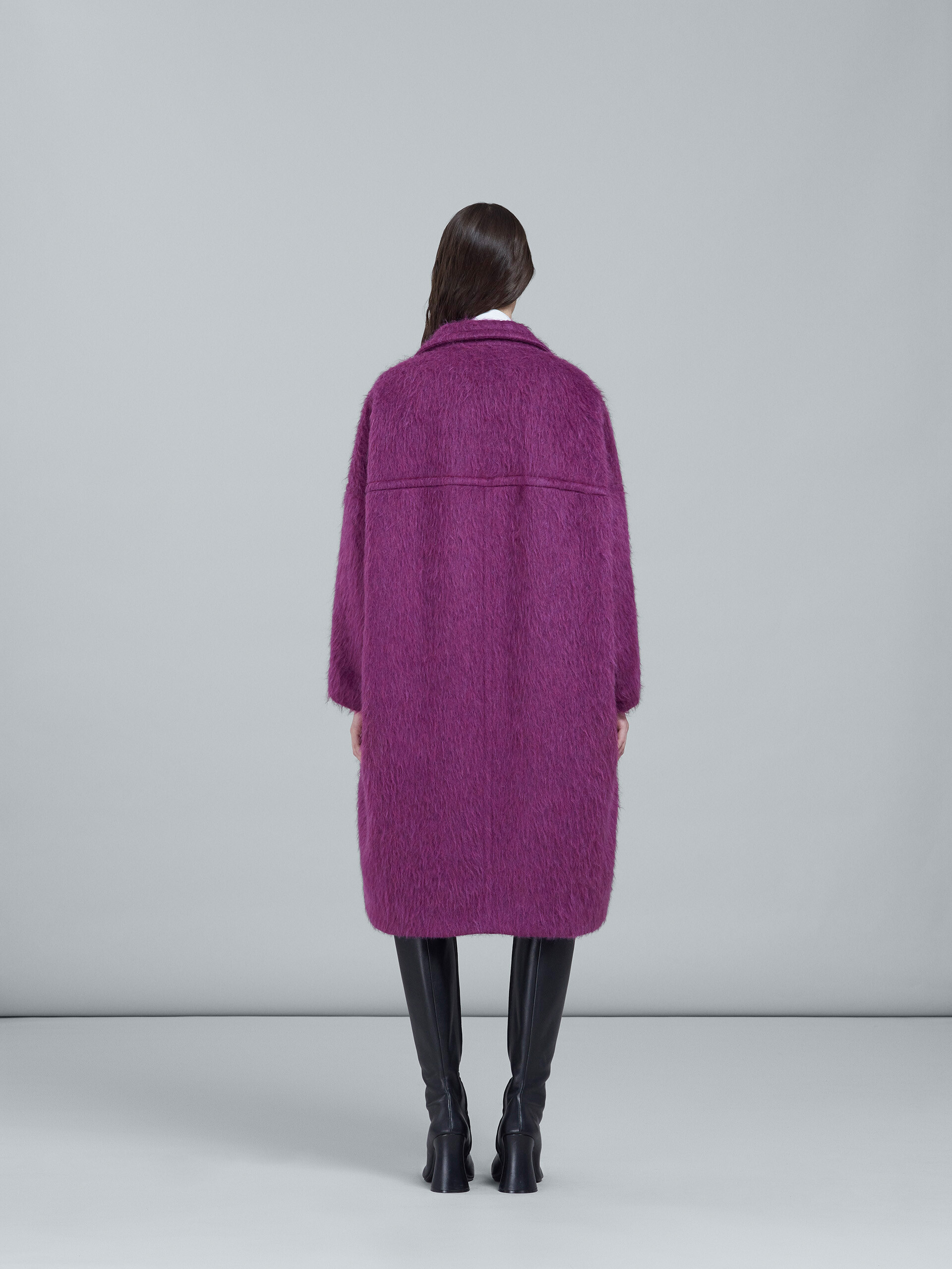 Reversible brushed wool coat - Coats - Image 3