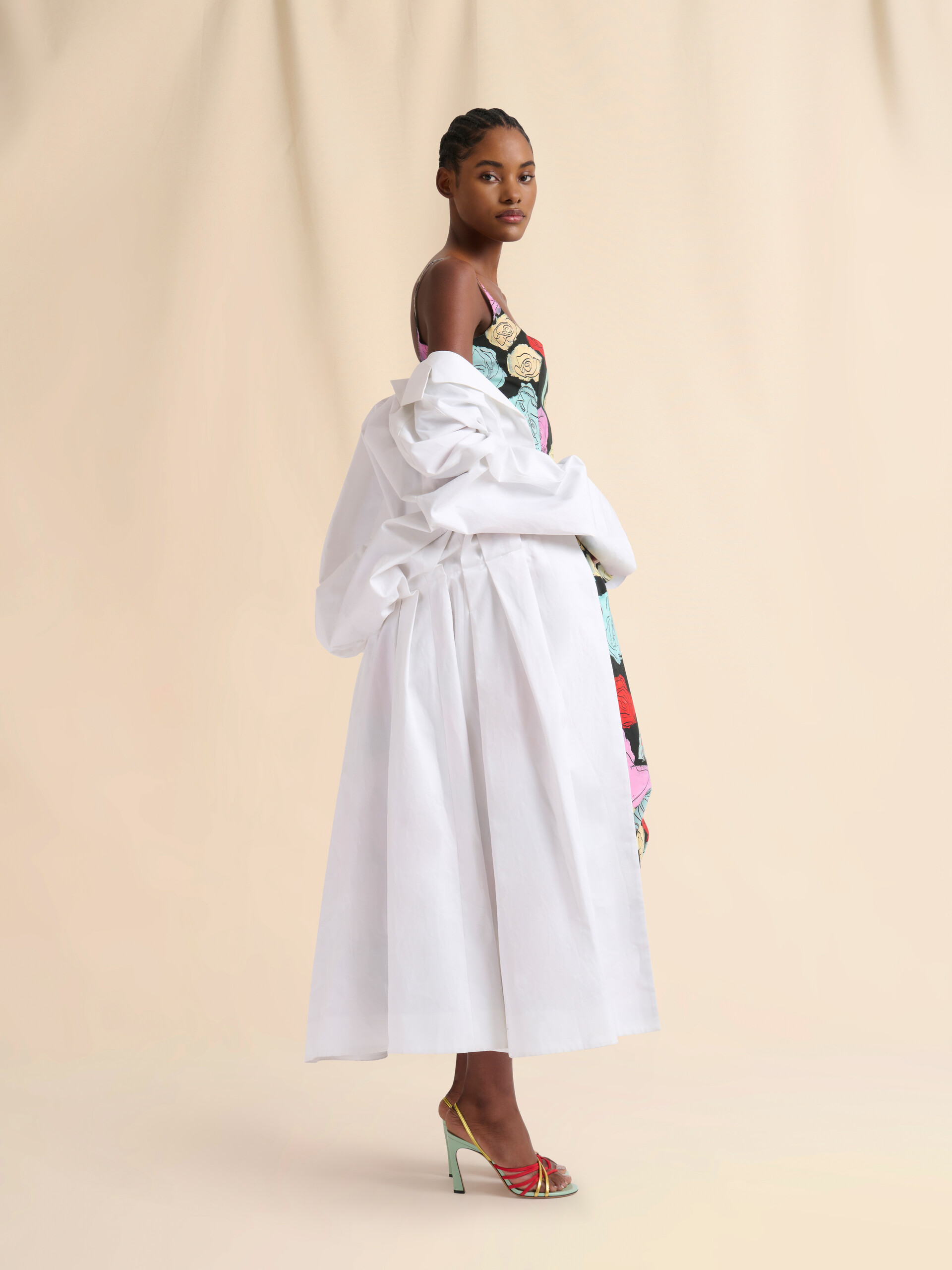 Black poplin sculpted top with Orion print - Shirts - Image 5