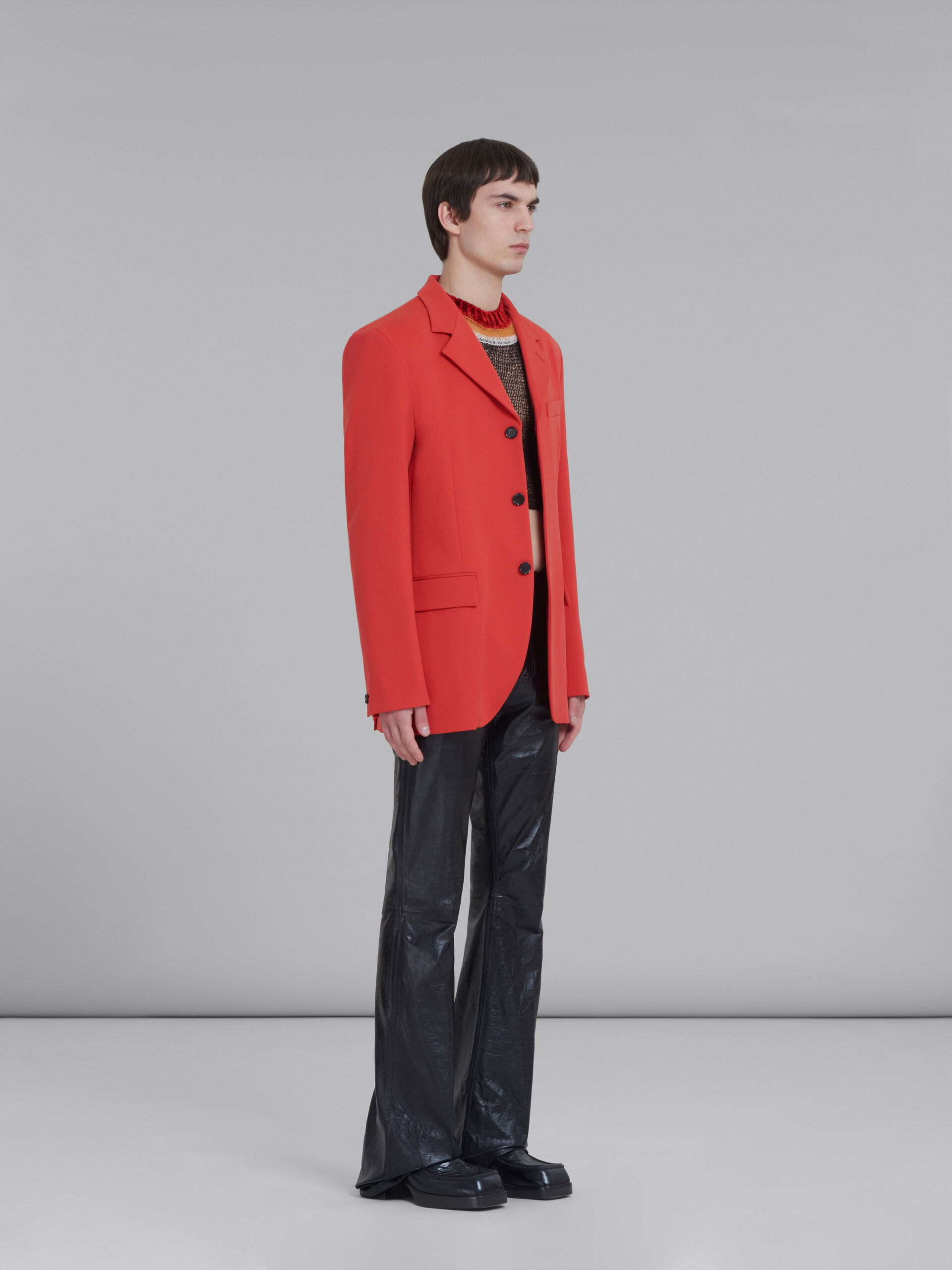 Roter einreihiger Blazer aus Stretch-Jersey - Jacken - Image 6