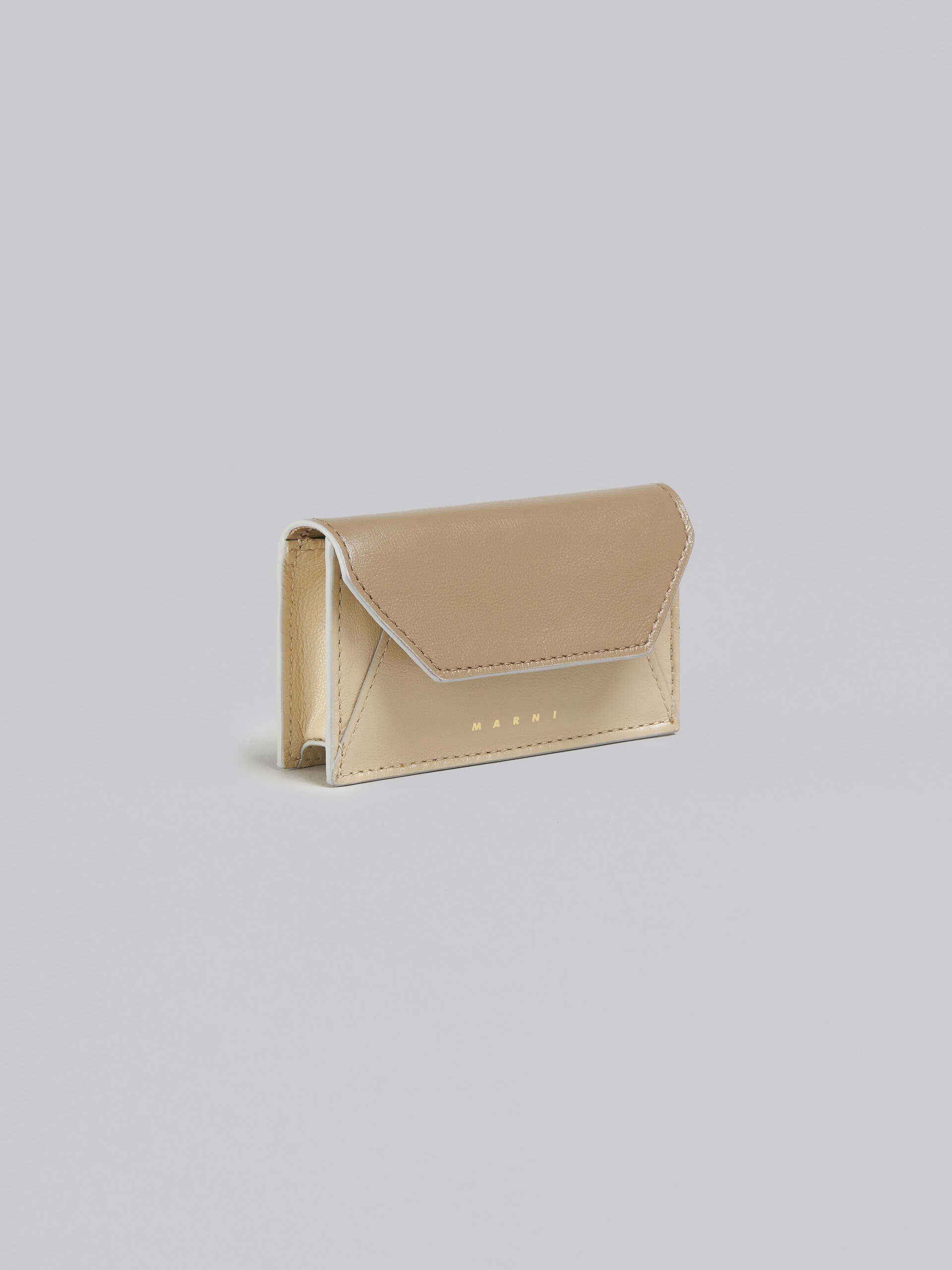 Card case in brown and white leather - Wallets - Image 4