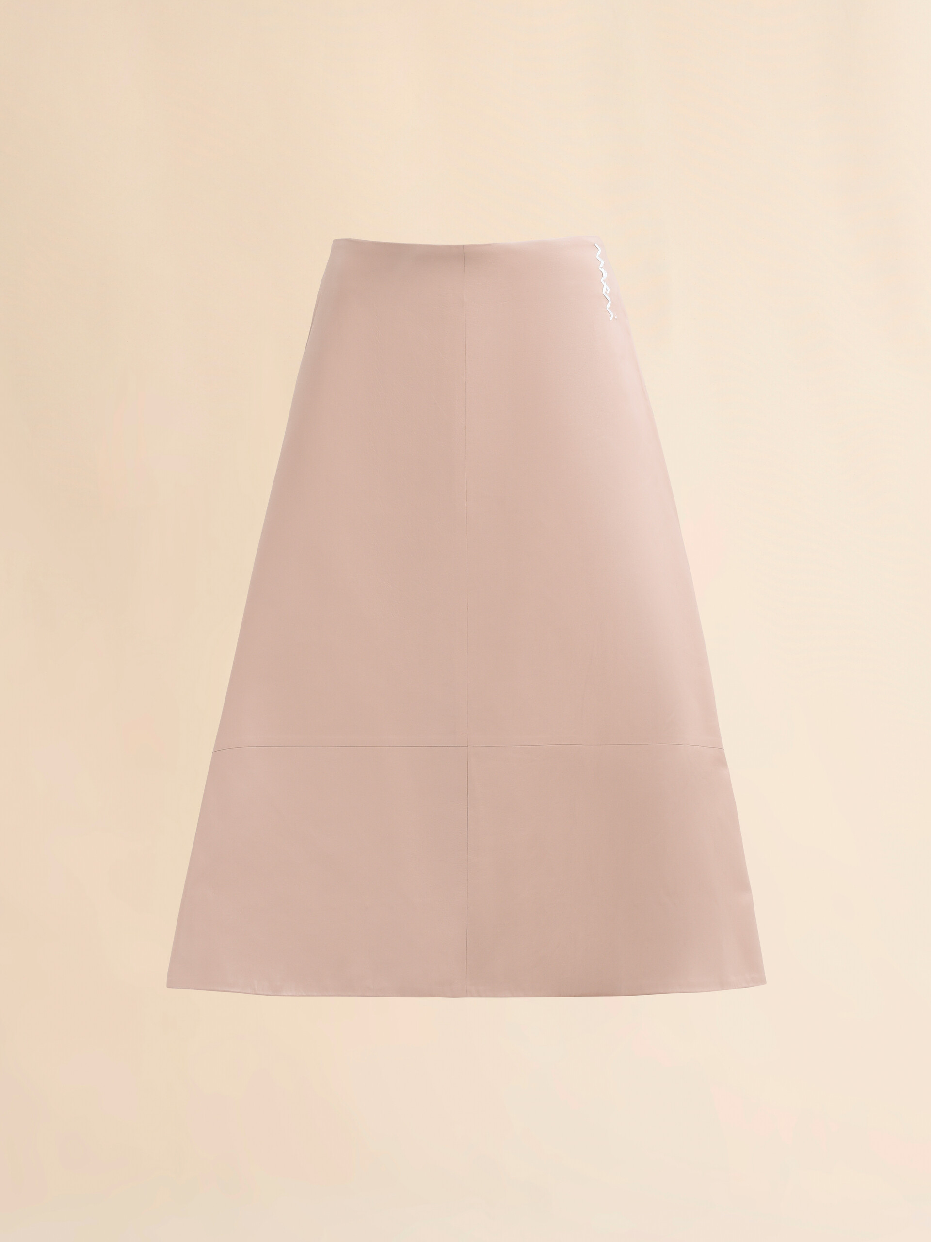 핑크 나파 가죽 A 라인 스커트 - 스커트 - Image 1