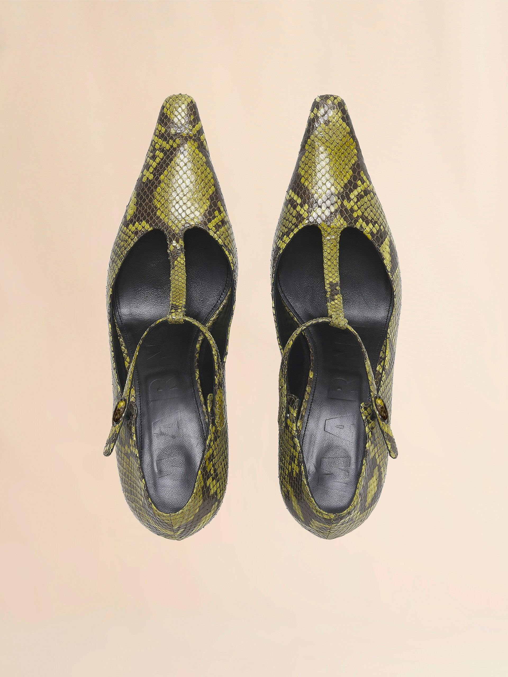 Green python-print leather Mary JaneJane - Pumps - Image 4