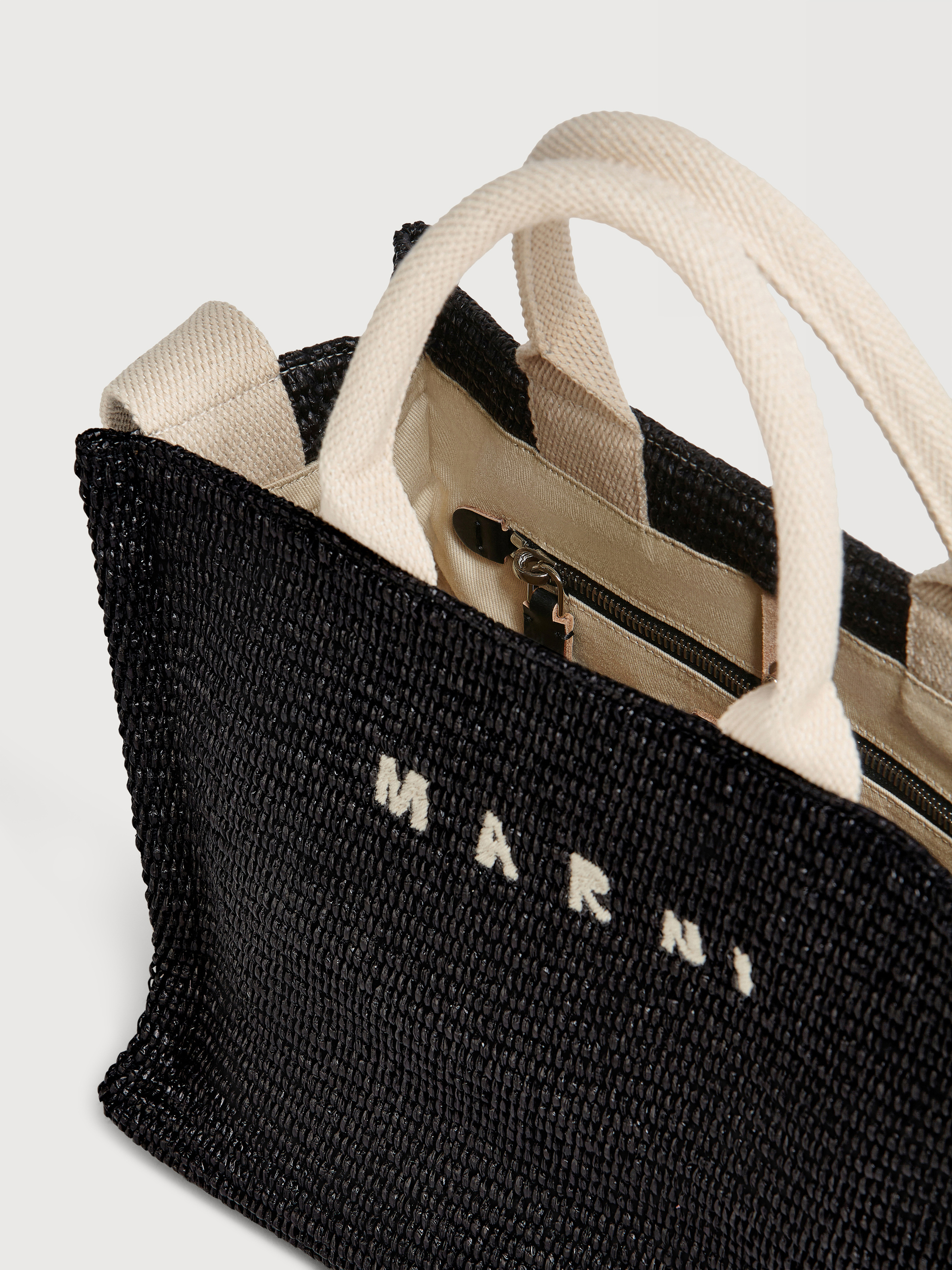 Blue raffia-effect Small Tote Bag - Shopping Bags - Image 3