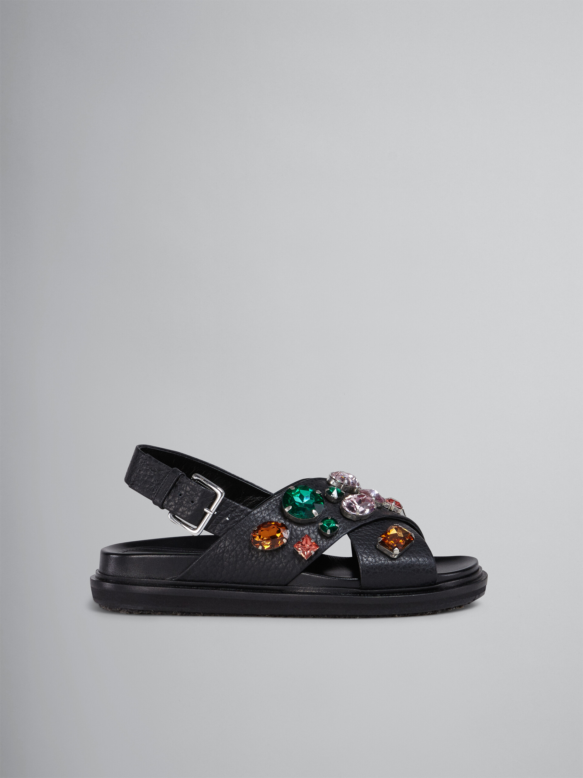 Glass beads grained leather fussbett - Sandals - Image 1