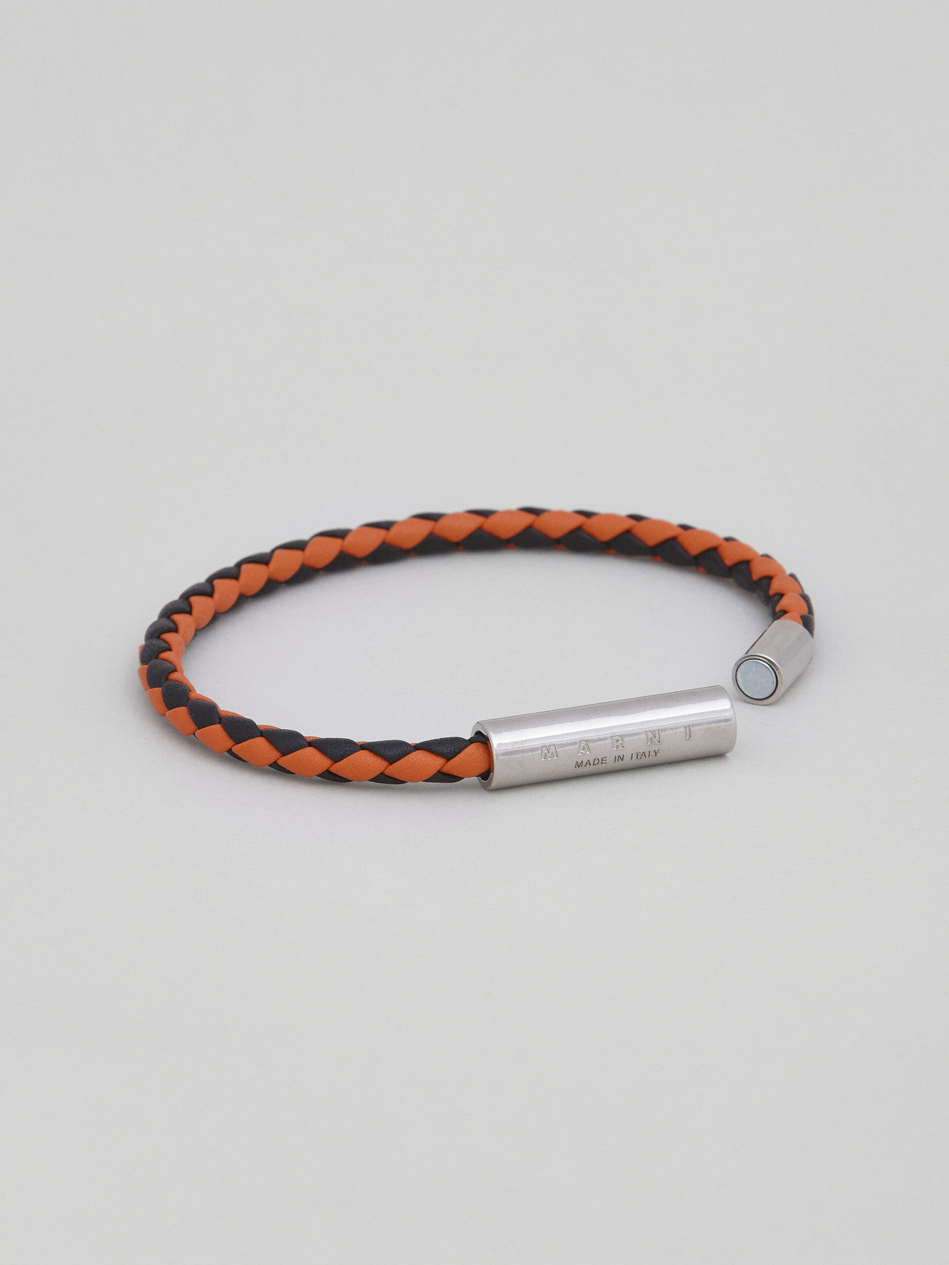 Orange and green braided leather bracelet - Bracelets - Image 4