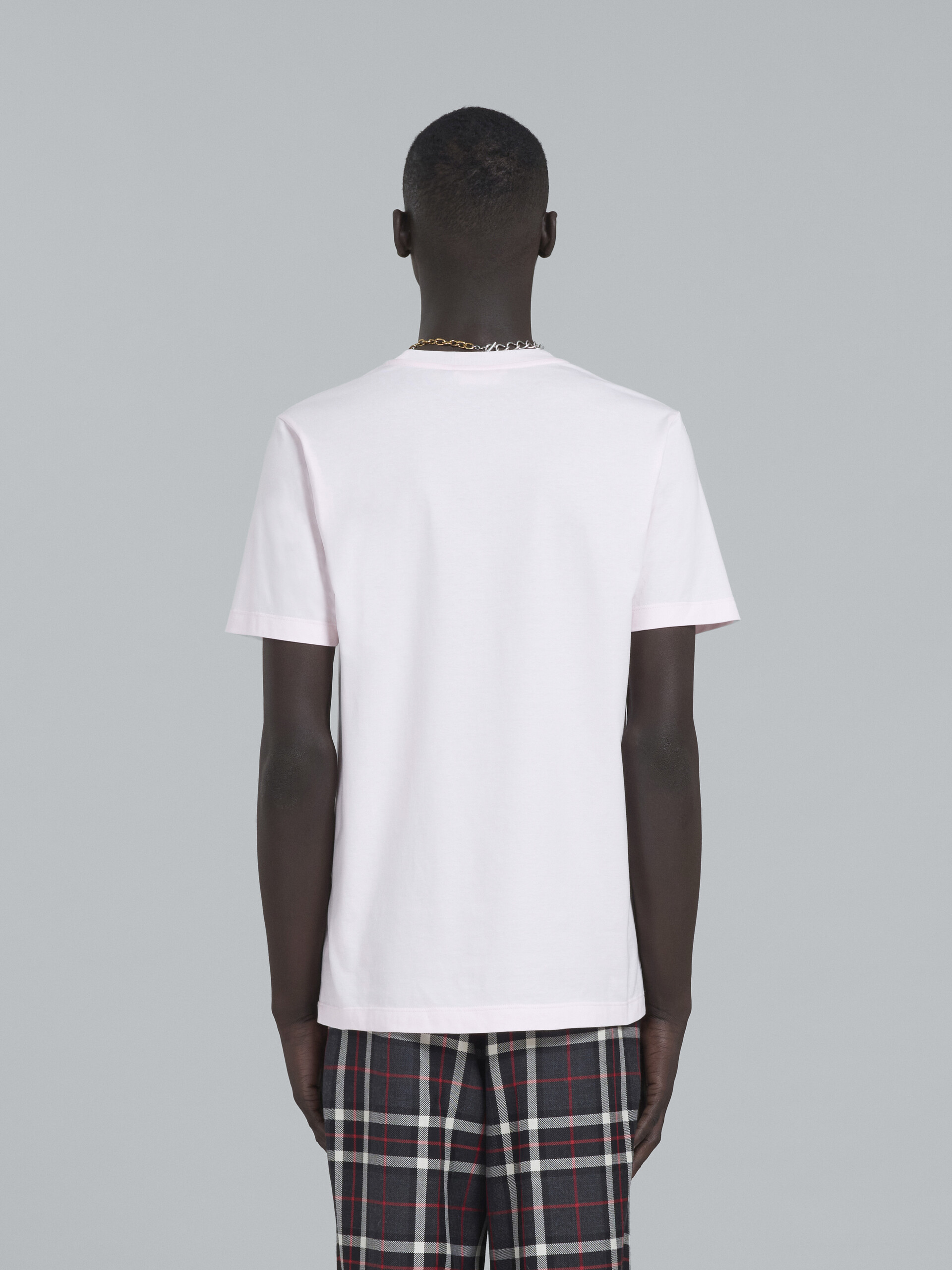 Light pink cotton T-shirt with logo - T-shirts - Image 3