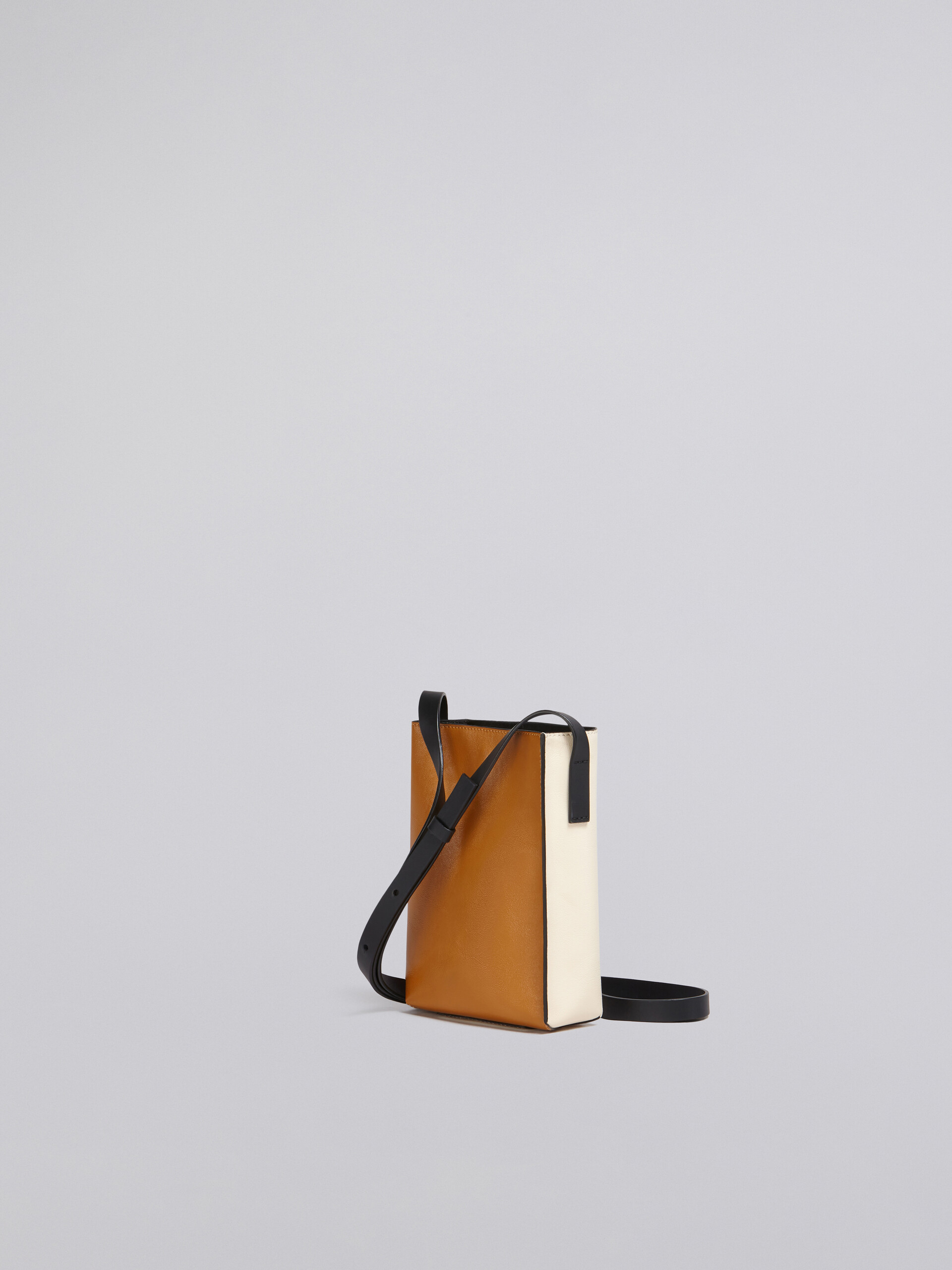 MUSEO SOFT small bag in white and brown shiny leather - Shoulder Bags - Image 2