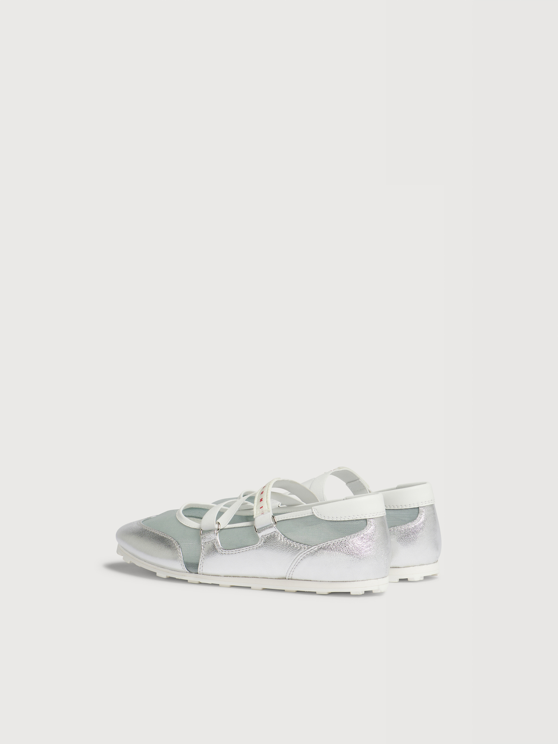 Soccer Retro silver leather ballerina trainers - Sneakers - Image 3