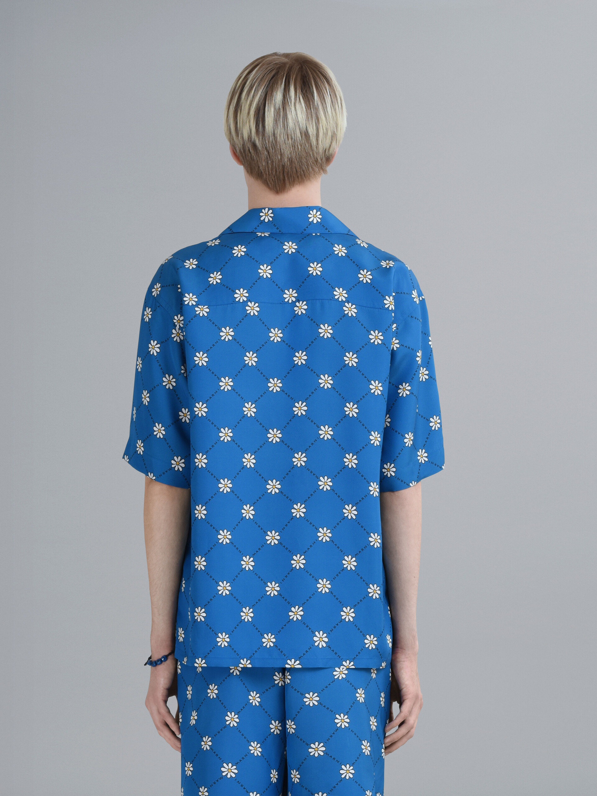Marnigram print blue viscose toile bowling shirt - Shirts - Image 3