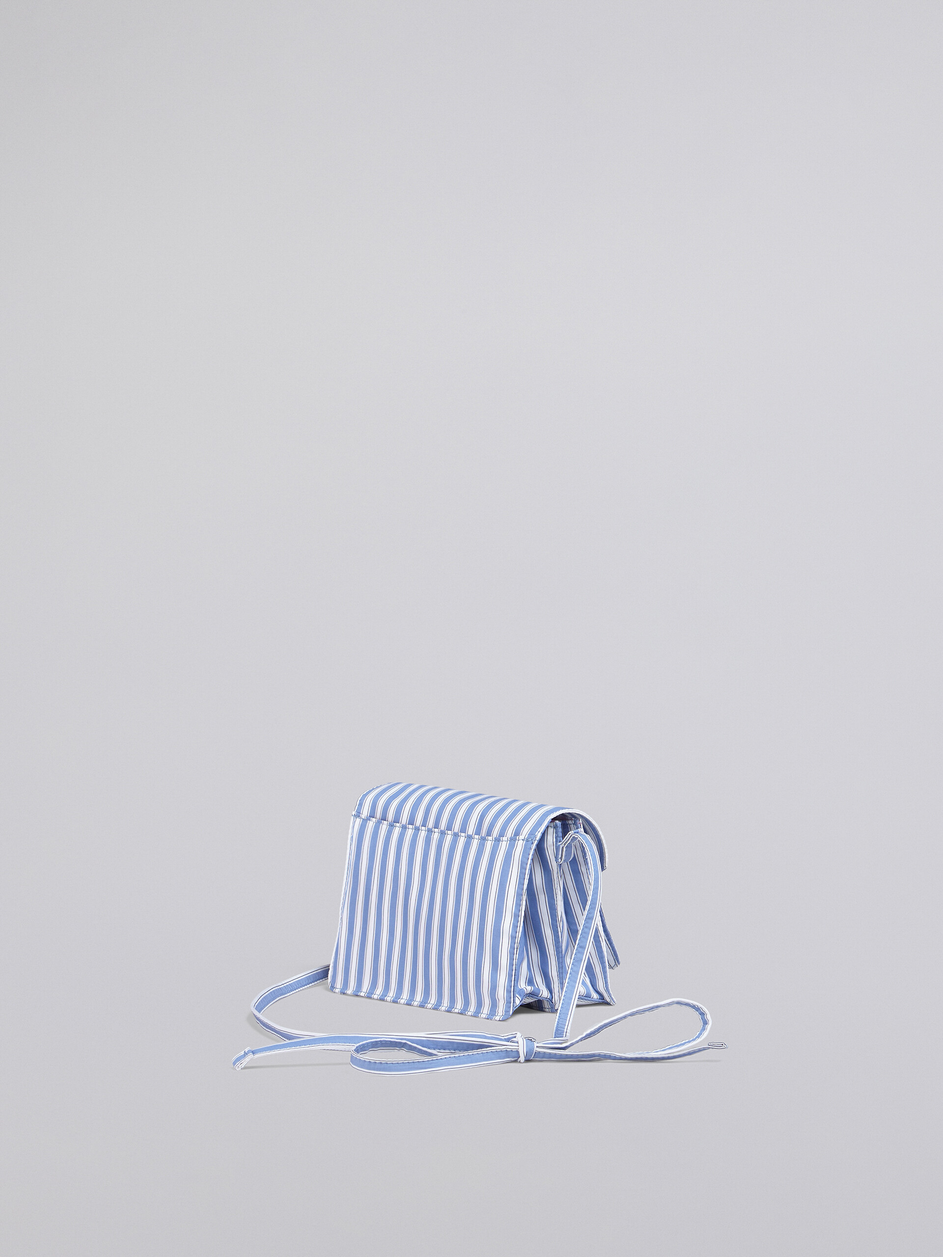 TRUNK SOFT mini bag in sky blue and white striped poplin - Shoulder Bag - Image 2