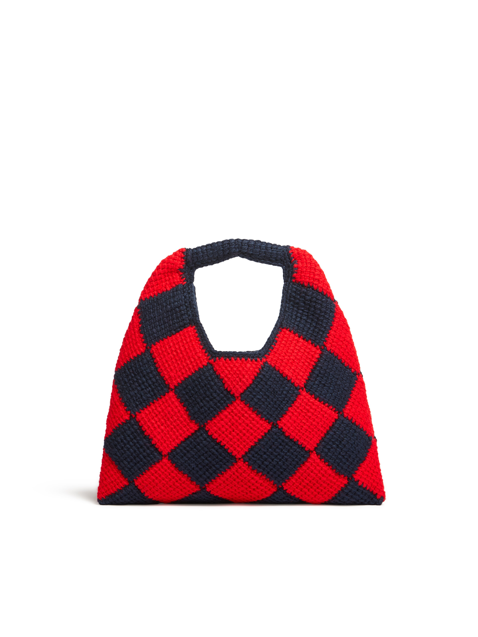 MARNI MARKET DIAMOND medium bag in blue and red tech wool - Bags - Image 3