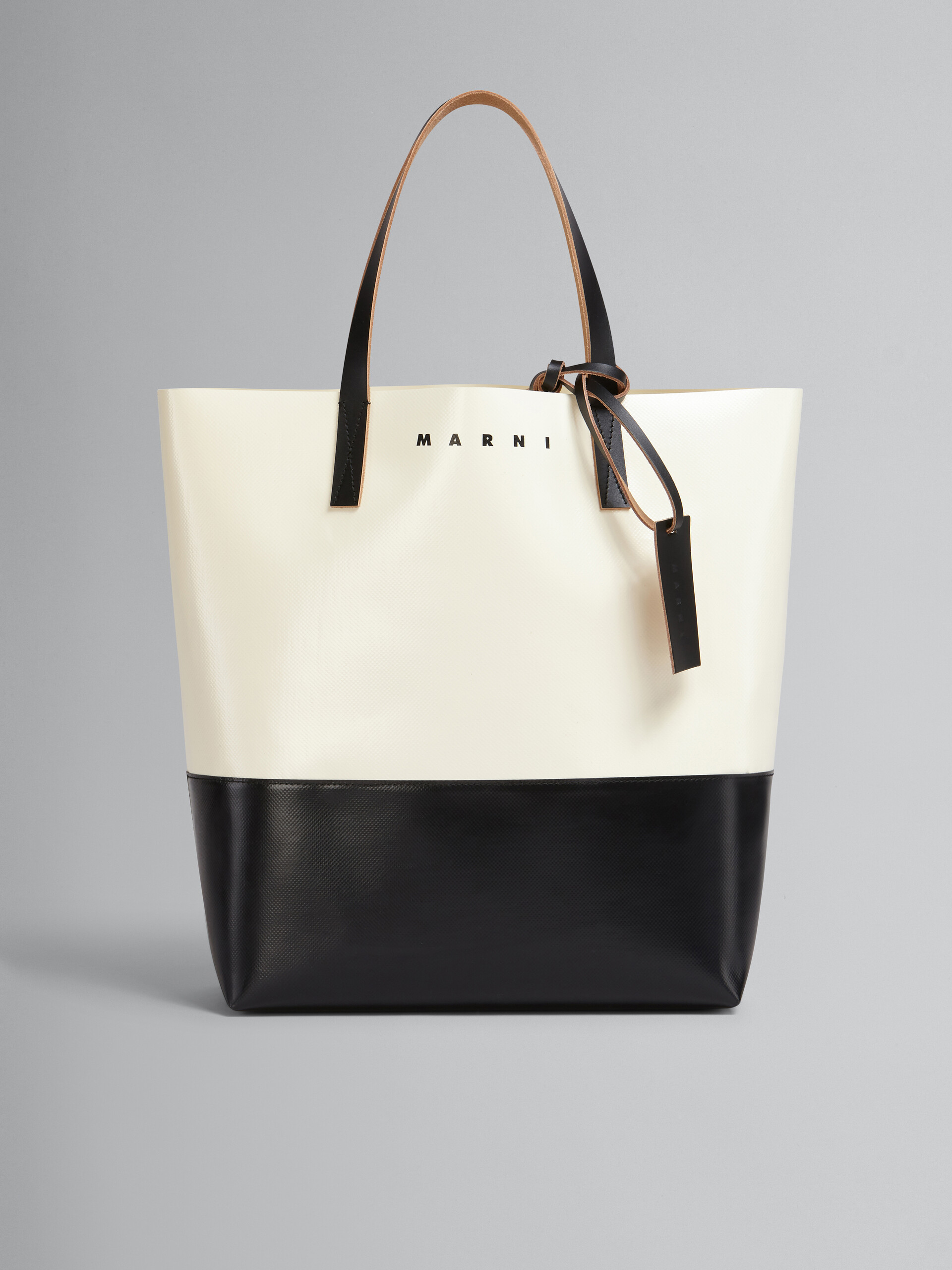Tribeca shopping bag in white and black - Shopping Bags - Image 1
