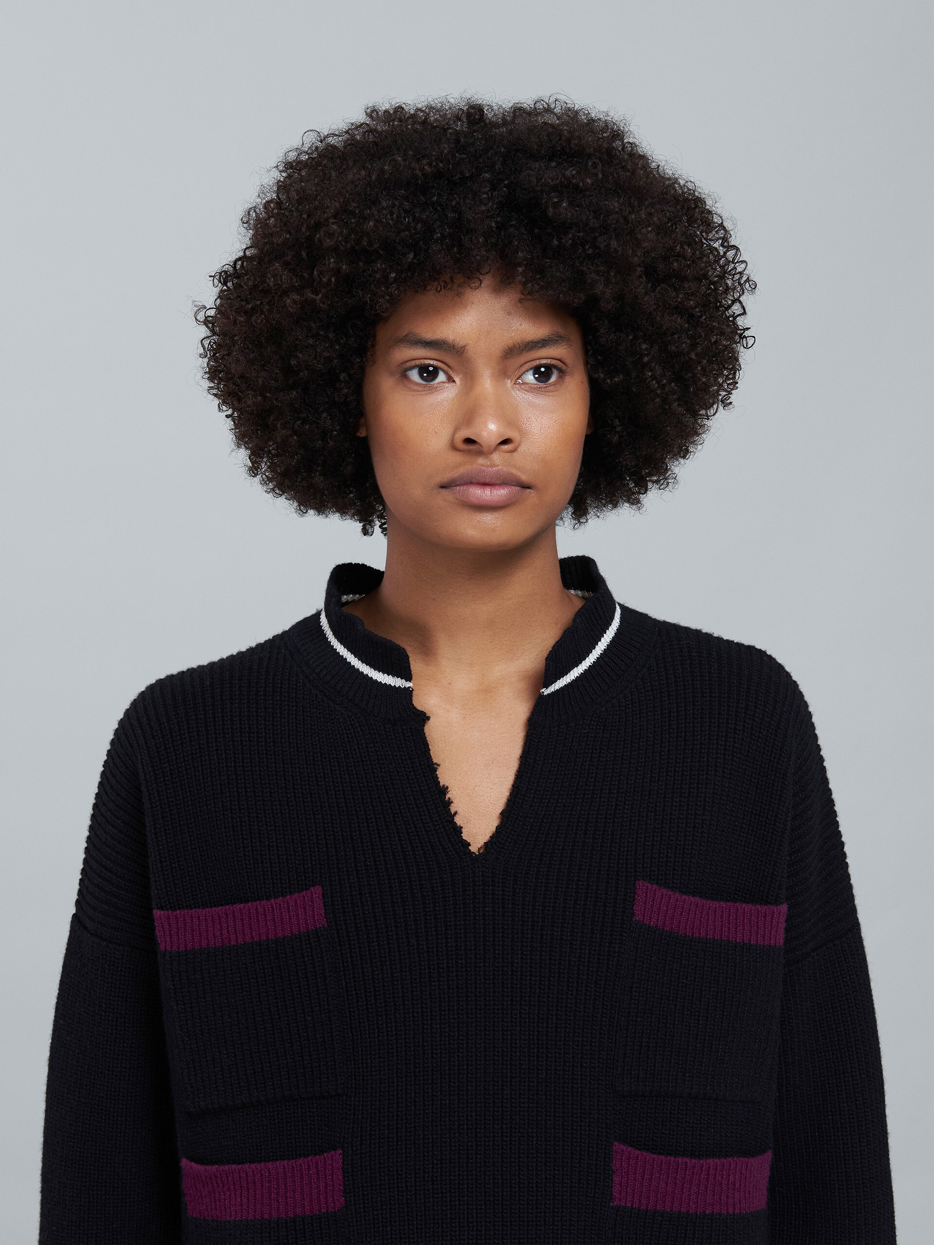 Shetland wool and cotton cropped crewneck sweater - Pullovers - Image 4