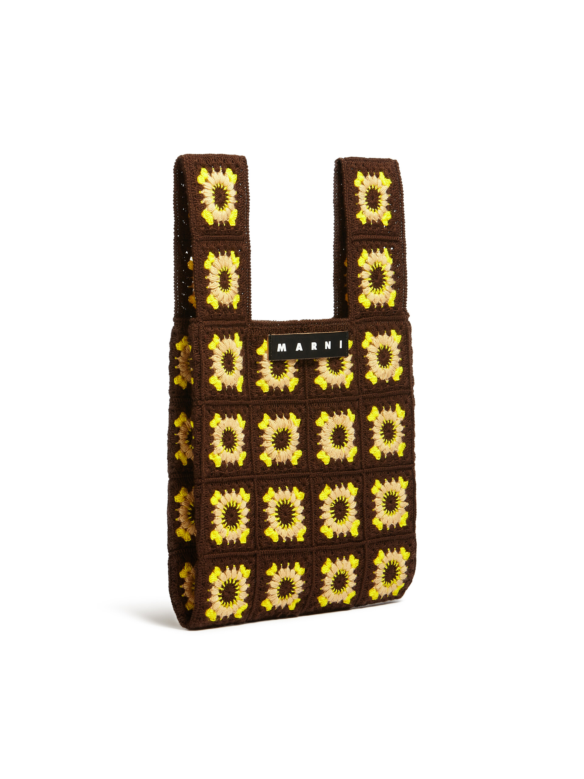 MARNI MARKET FISH bag in brown crochet - Bags - Image 2