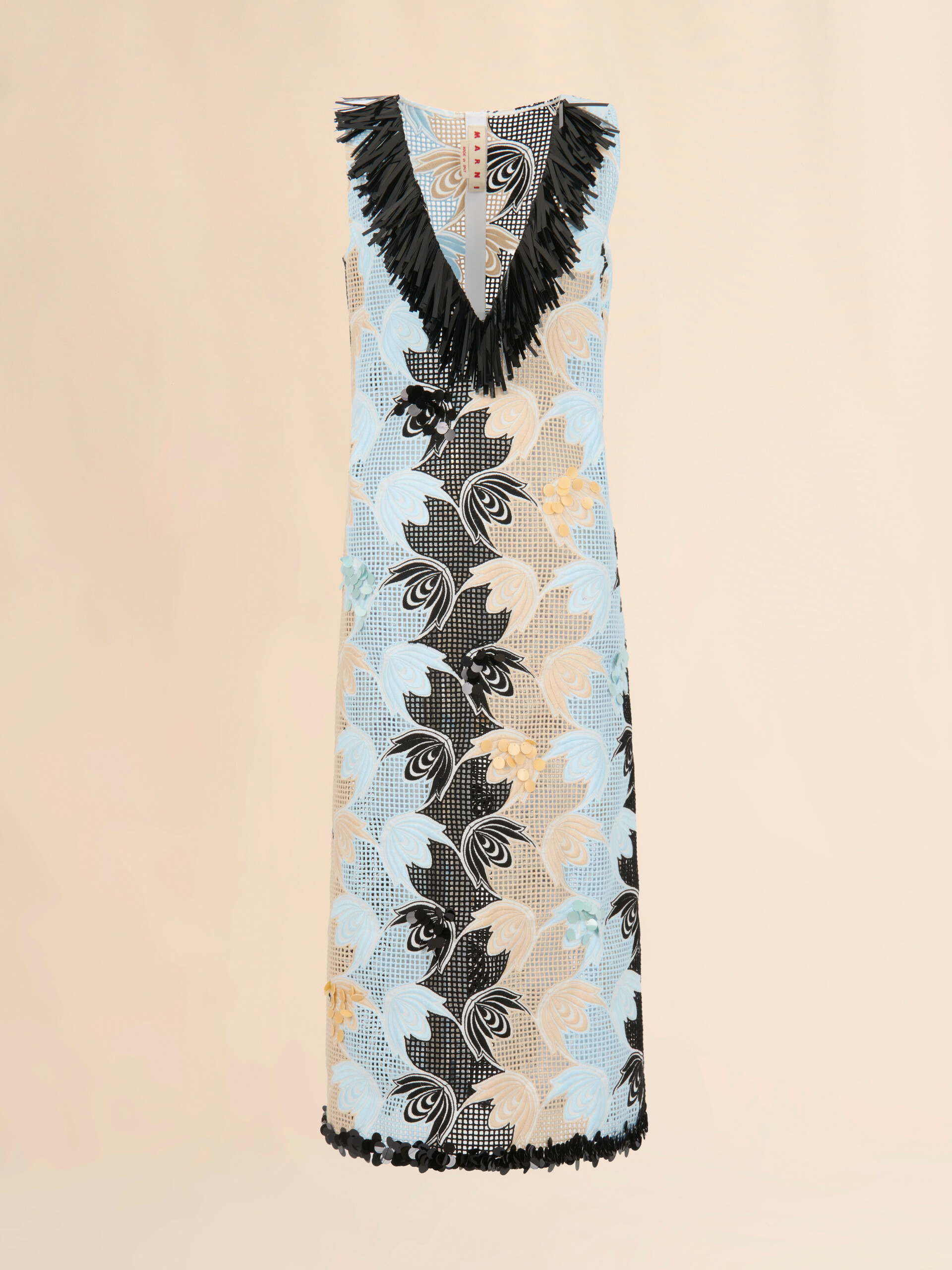 Blue and black broderie anglaise floral dress - Dresses - Image 1