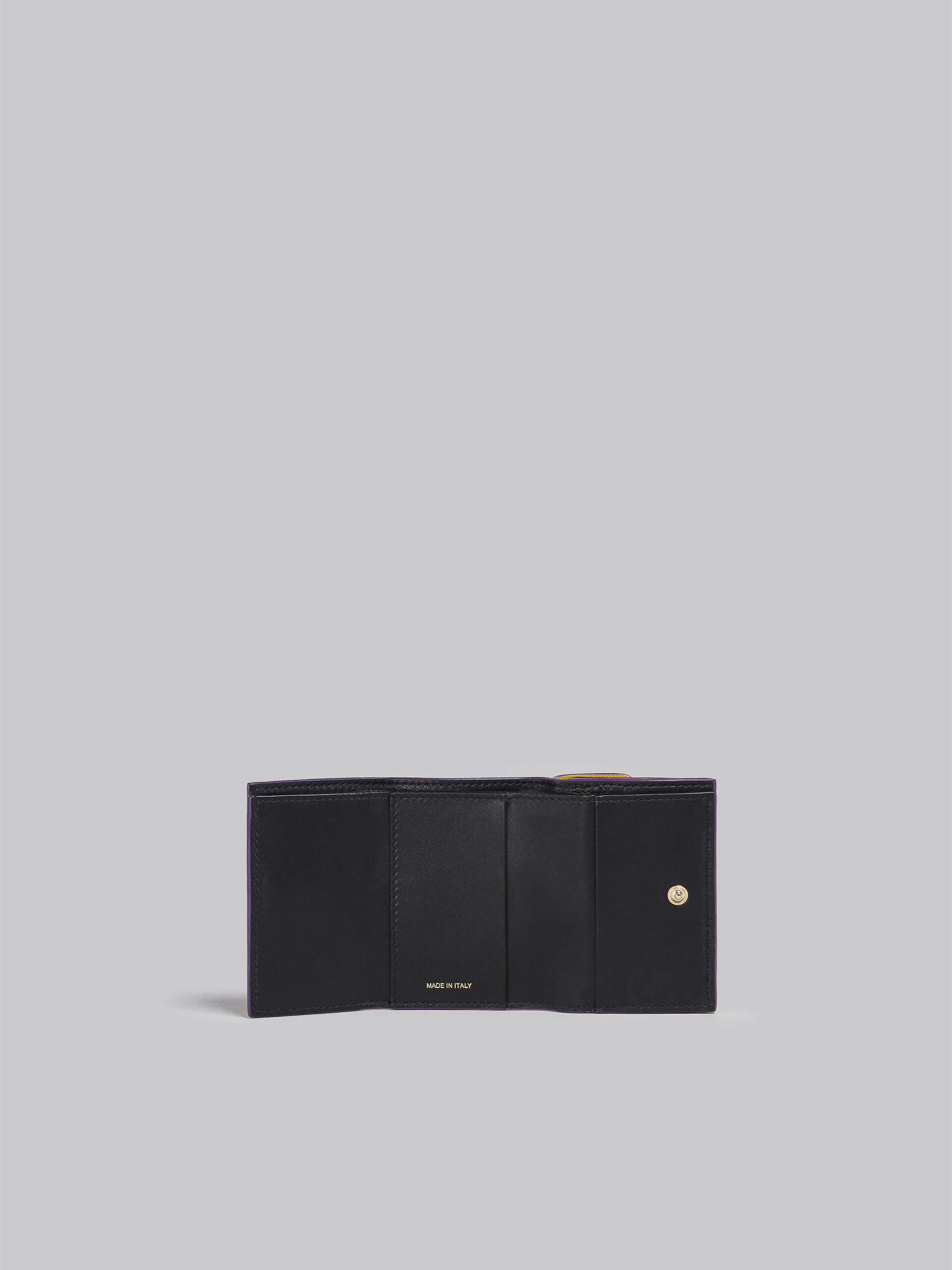 Gelbe, dreifach gefaltete Brieftasche aus Saffianleder - Brieftaschen - Image 2