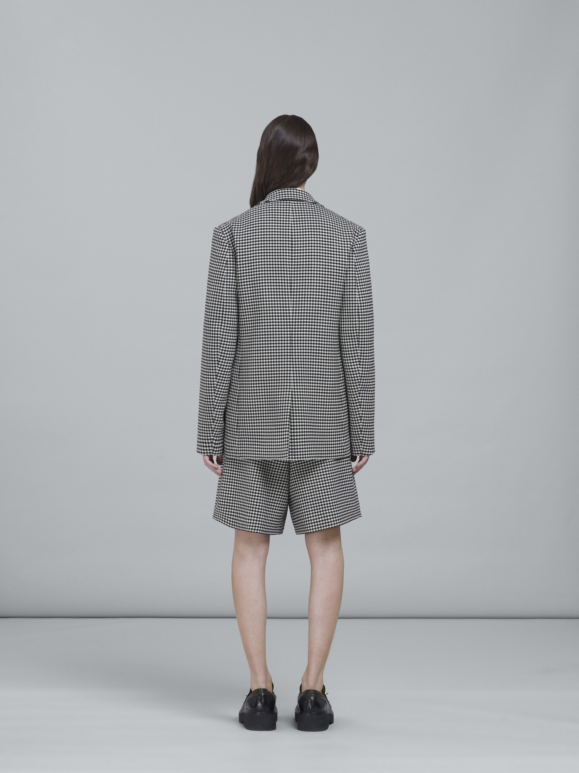 Doppelseitiger wendbarer Blazer aus Wolle mit Hahnentrittmuster - Jacken - Image 3