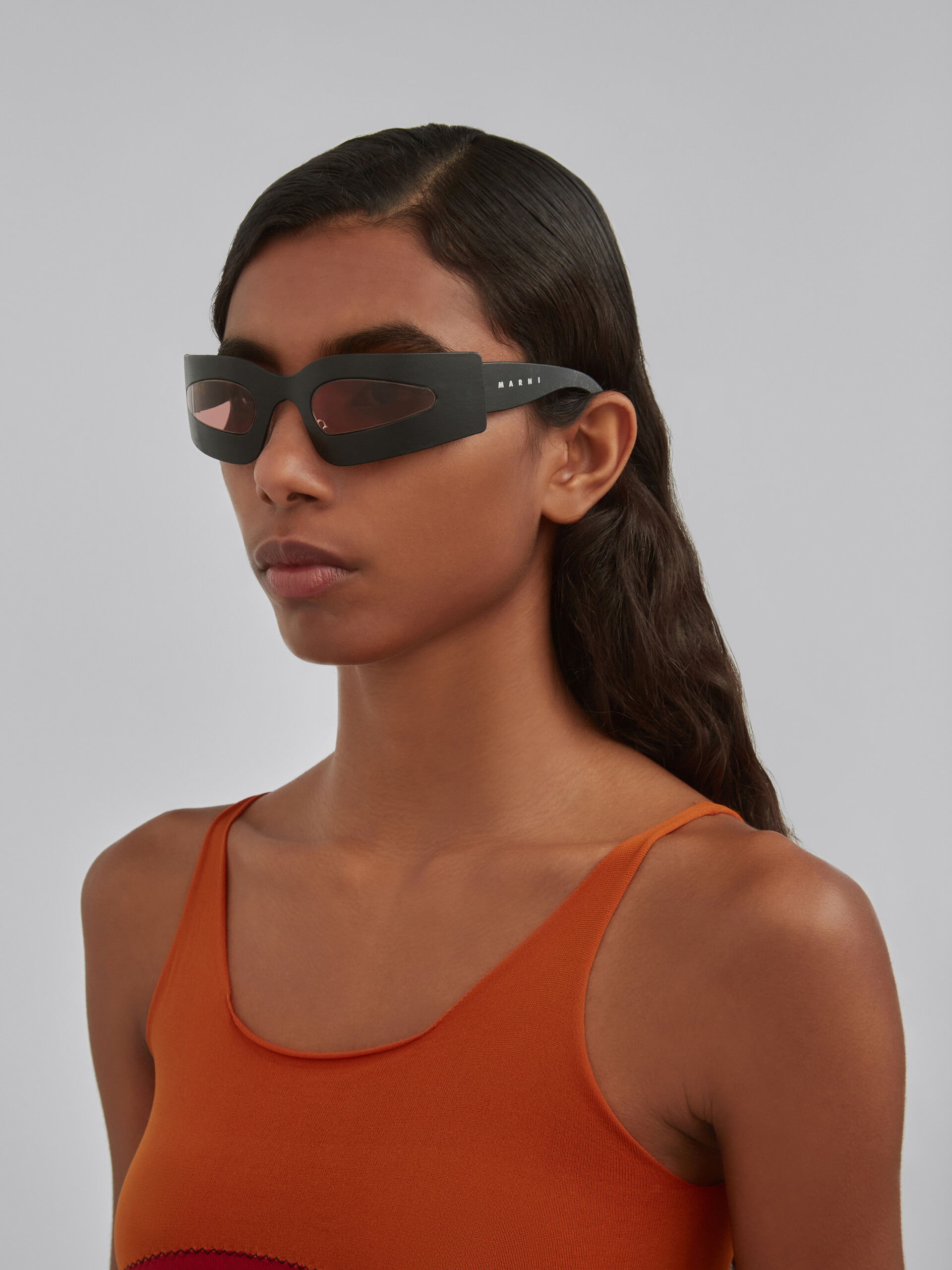 Yuma black leather sunglasses - Optical - Image 1