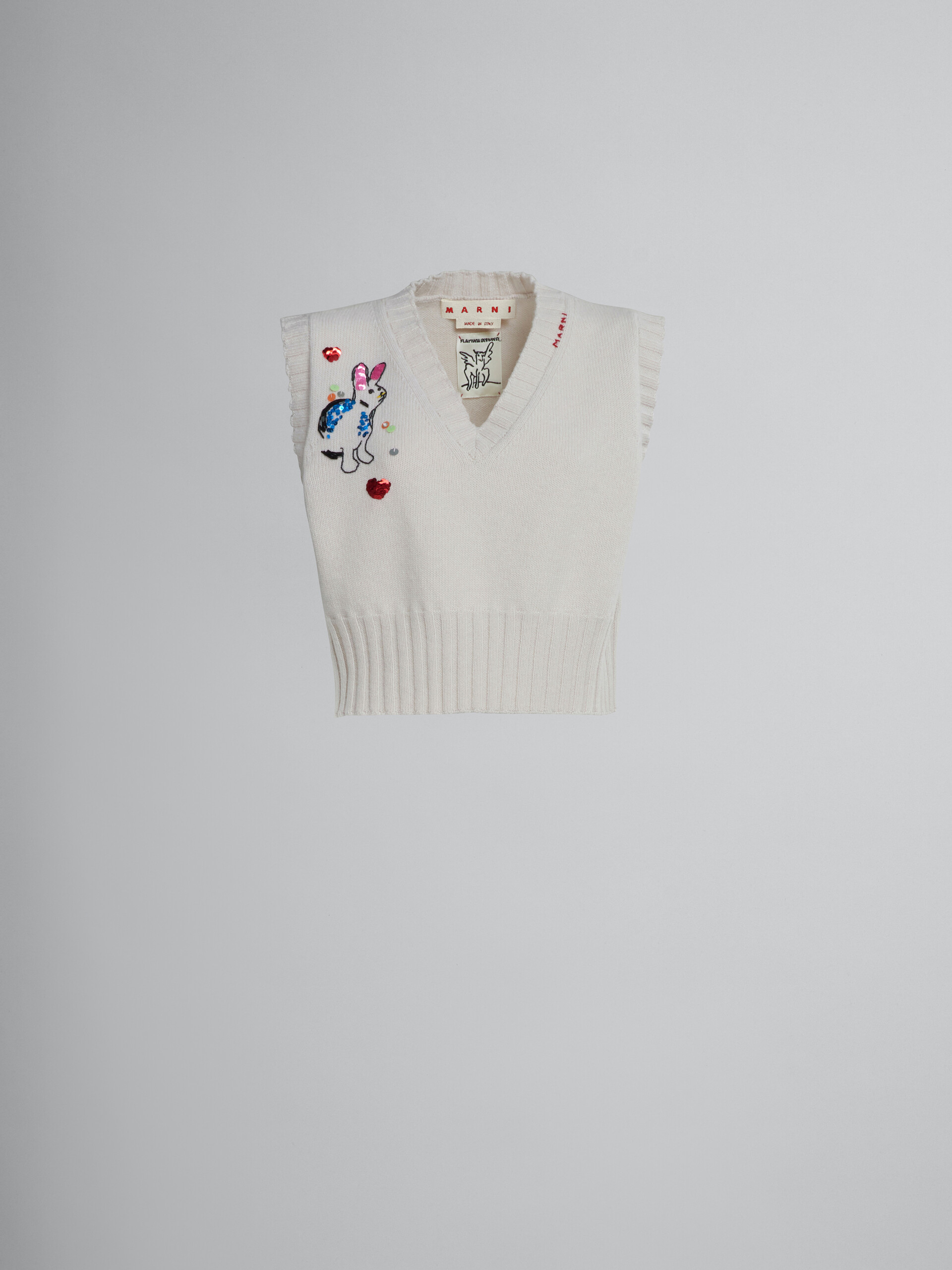 Pull sans manches avec broderie lapin - pulls - Image 1
