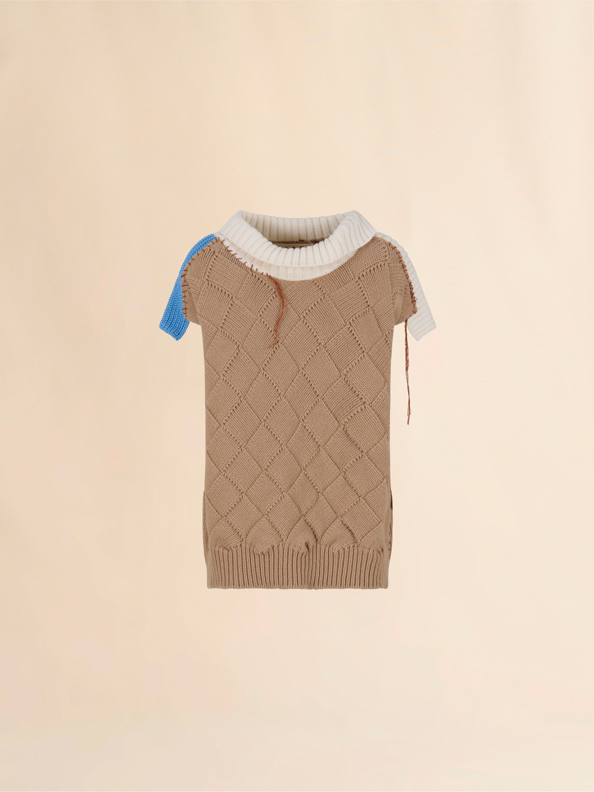 Pull patchwork en laine marron - pulls - Image 1