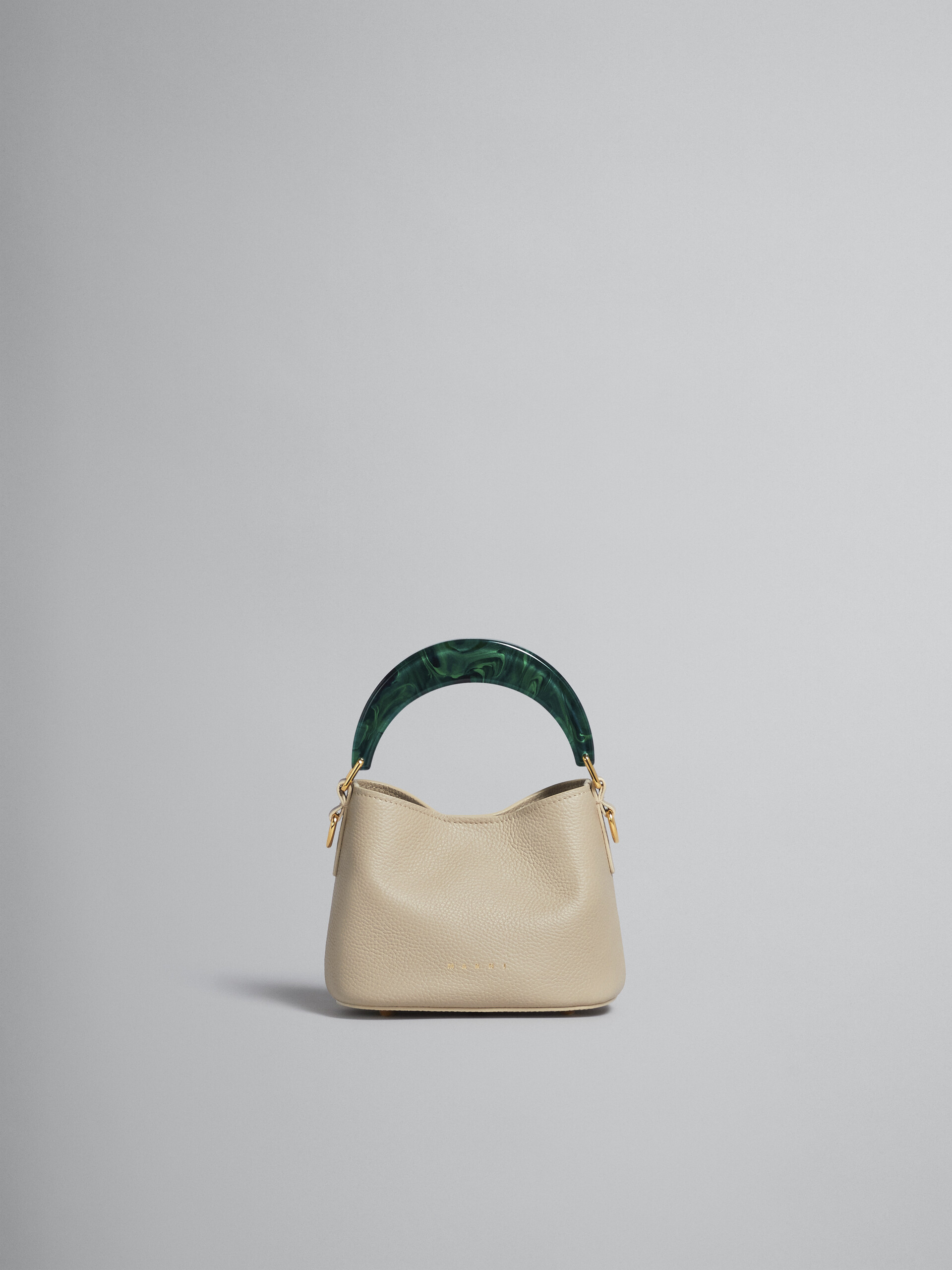 Venice Mini Bucket Bag in beige leather - Shoulder Bag - Image 1