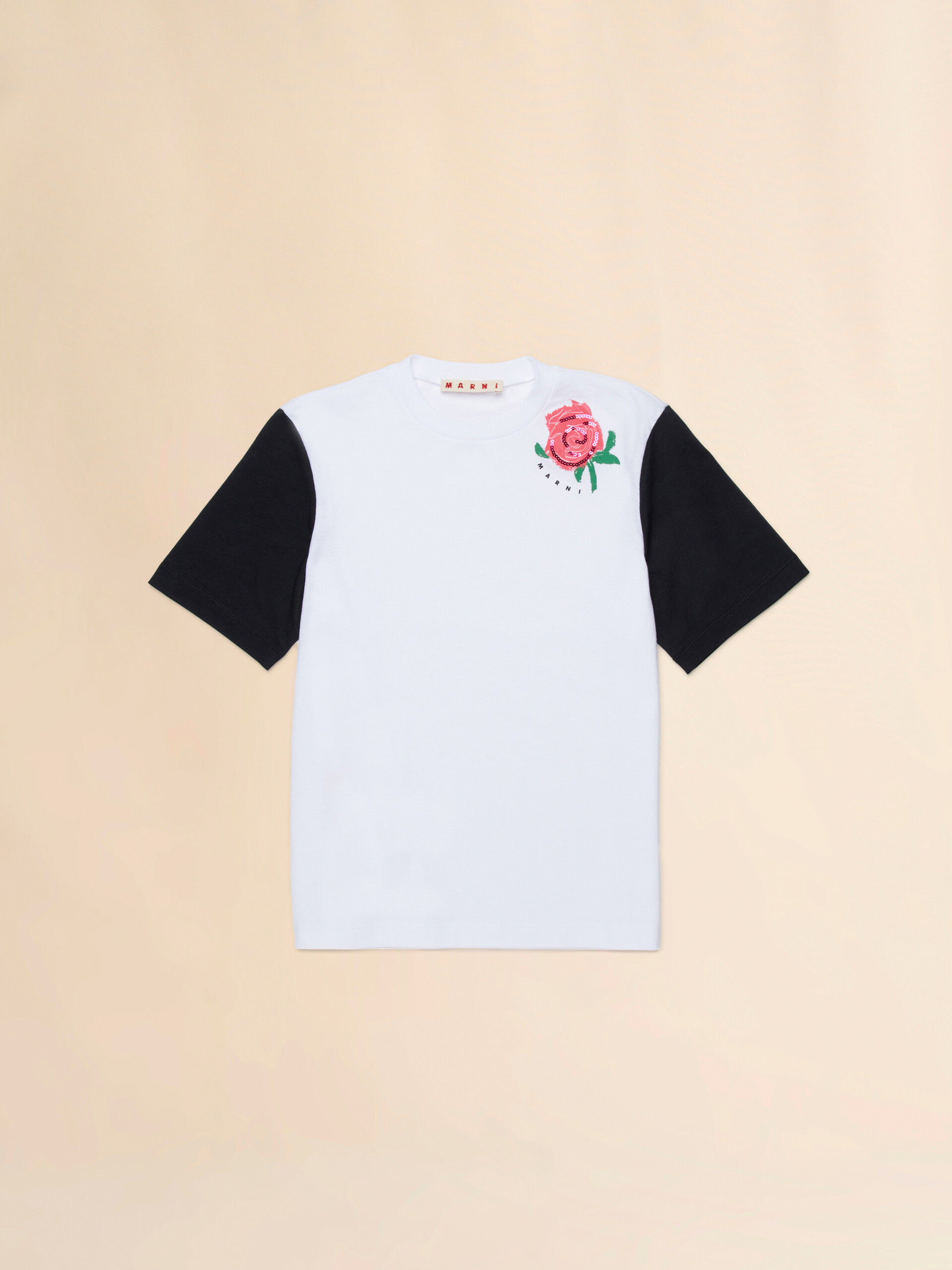 T-shirt in cotone bianco con stampa Tea Time - T-shirt - Image 1