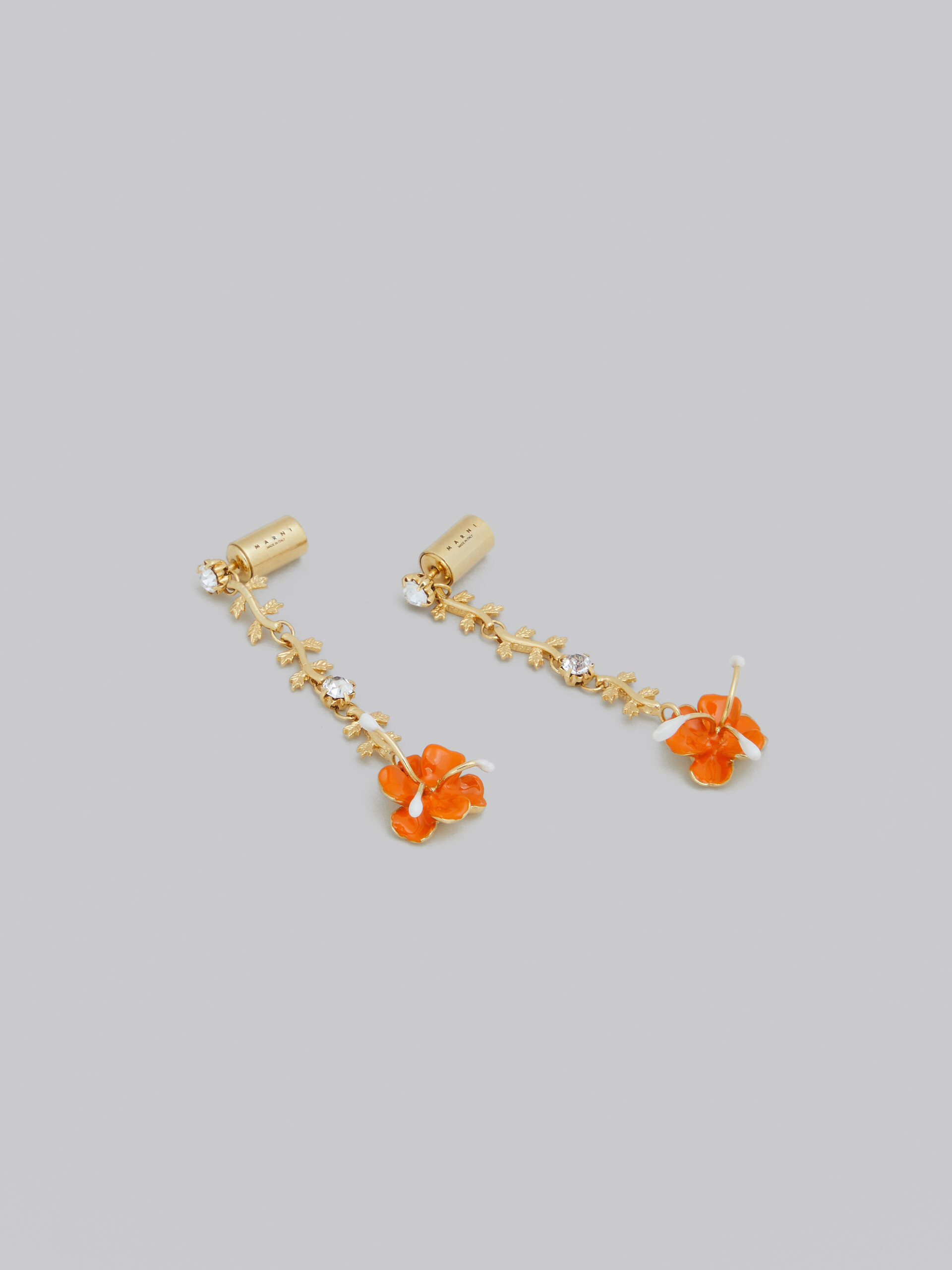 Marni Women's Gold-Tone Metal Stud Drop Earrings - Orange