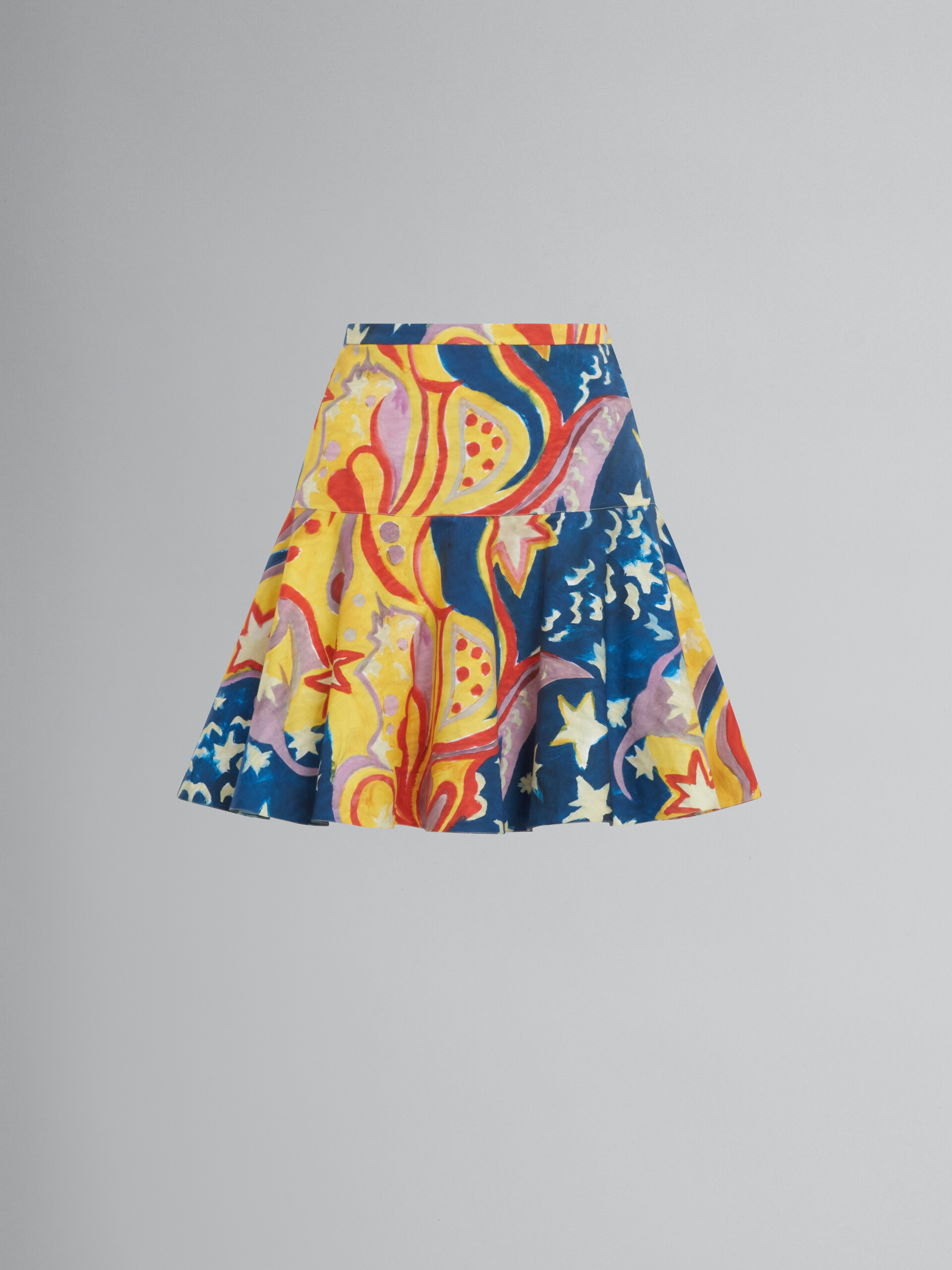 Marni x No Vacancy Inn - Cotton flounce skirt with Galactic Paradise print - Skirts - Image 1