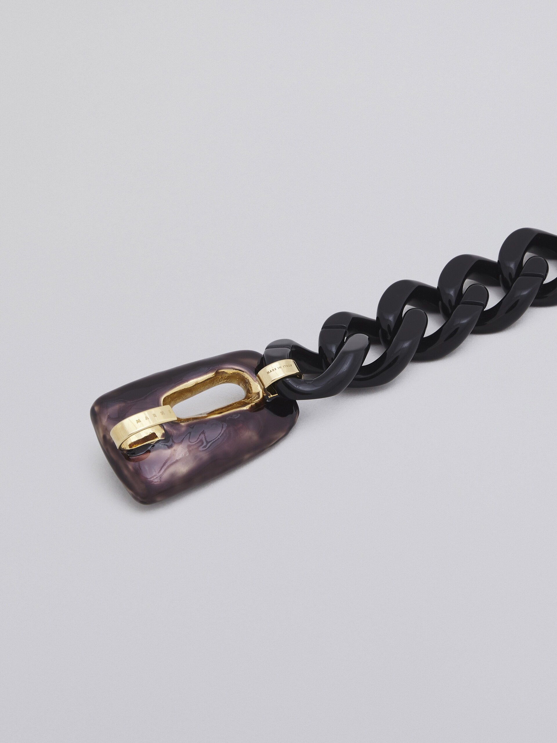 Bracciale TRAPEZE a catena in metallo resina e smalto nero - Braccialetto - Image 2